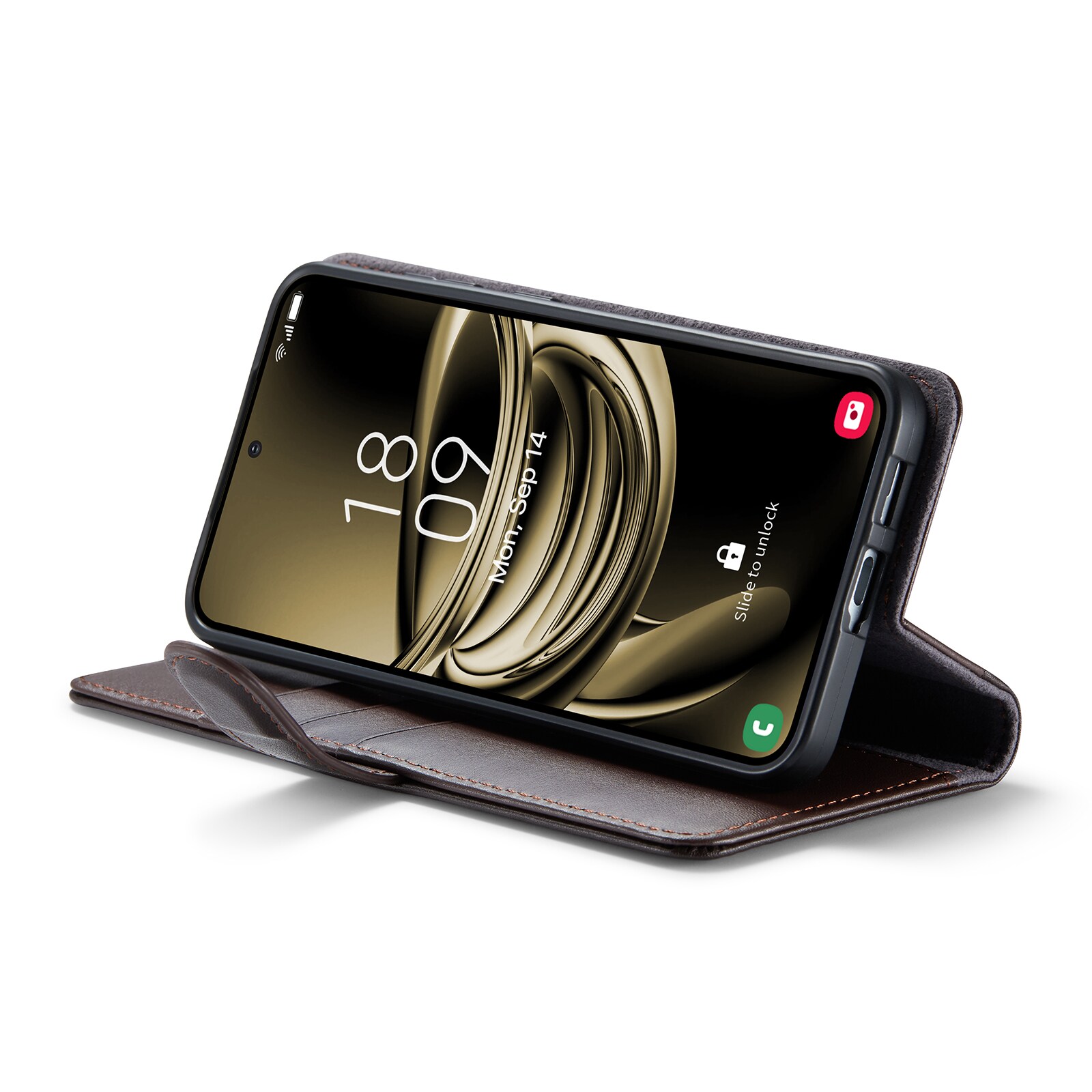 Samsung Galaxy S25 Pungetui i ægte læder, Brun