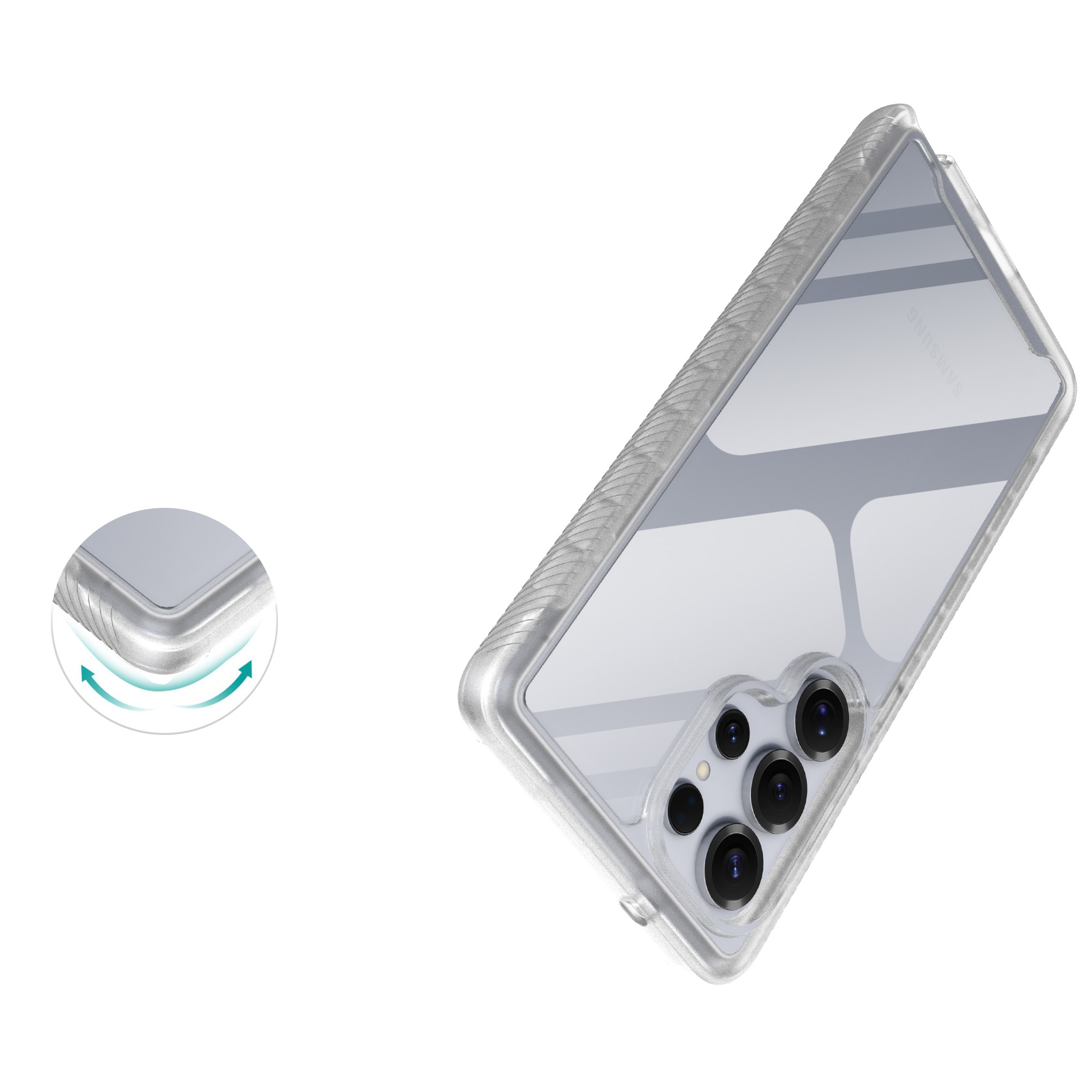 Samsung Galaxy S25 Ultra Mobilcover Full Protection, Gennemsigtig