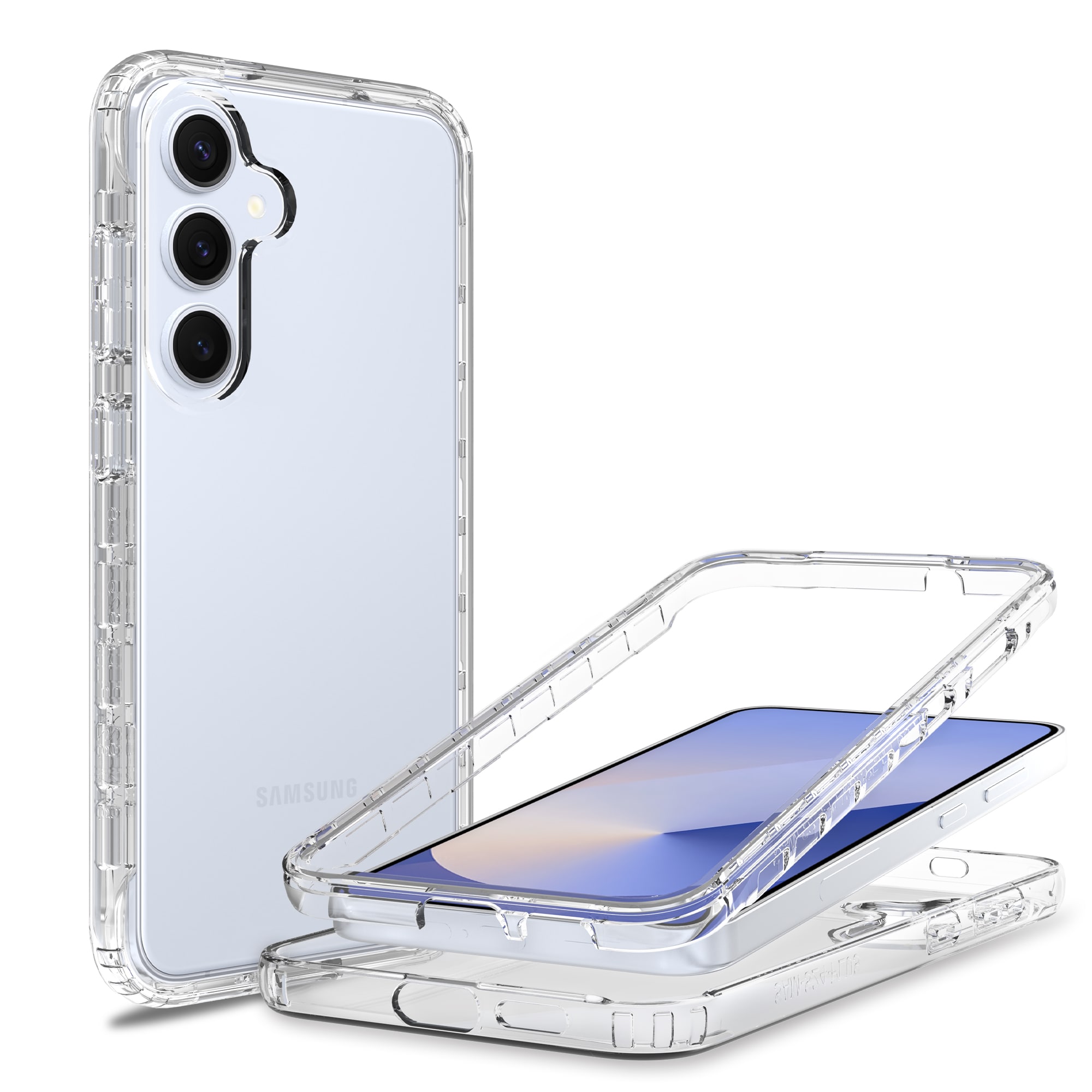 Samsung Galaxy S25 Plus Stødsikkert mobilcover med beskyttelsesramme Gennemsigtig