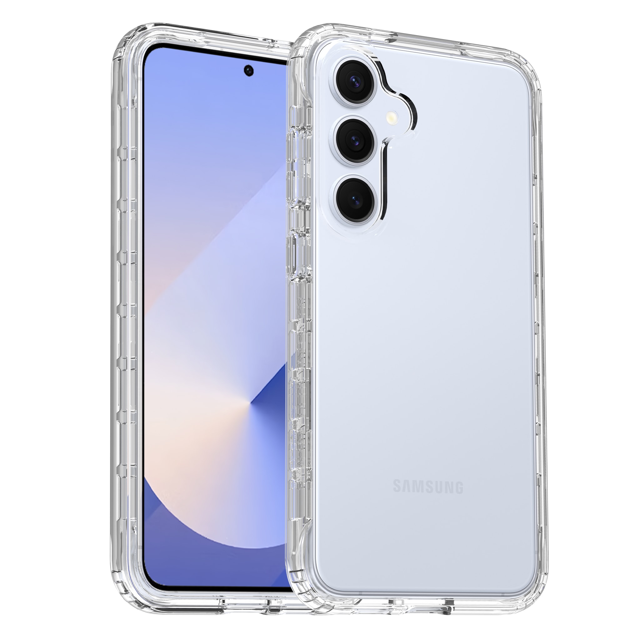 Samsung Galaxy S25 Plus Stødsikkert mobilcover med beskyttelsesramme Gennemsigtig