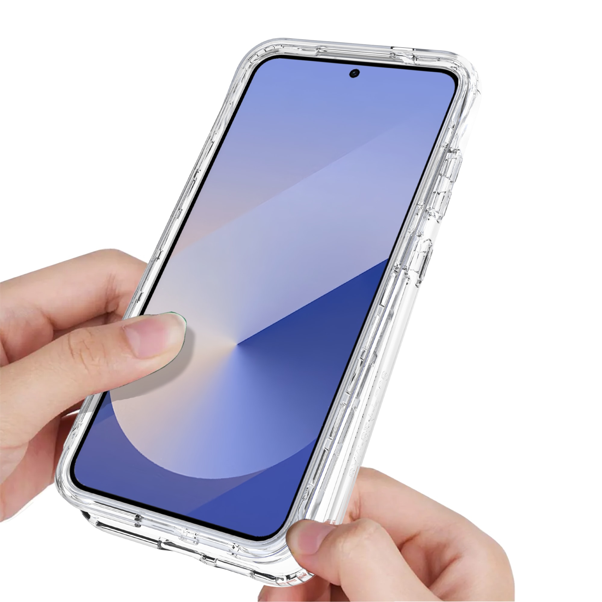 Samsung Galaxy S25 Plus Stødsikkert mobilcover med beskyttelsesramme Gennemsigtig
