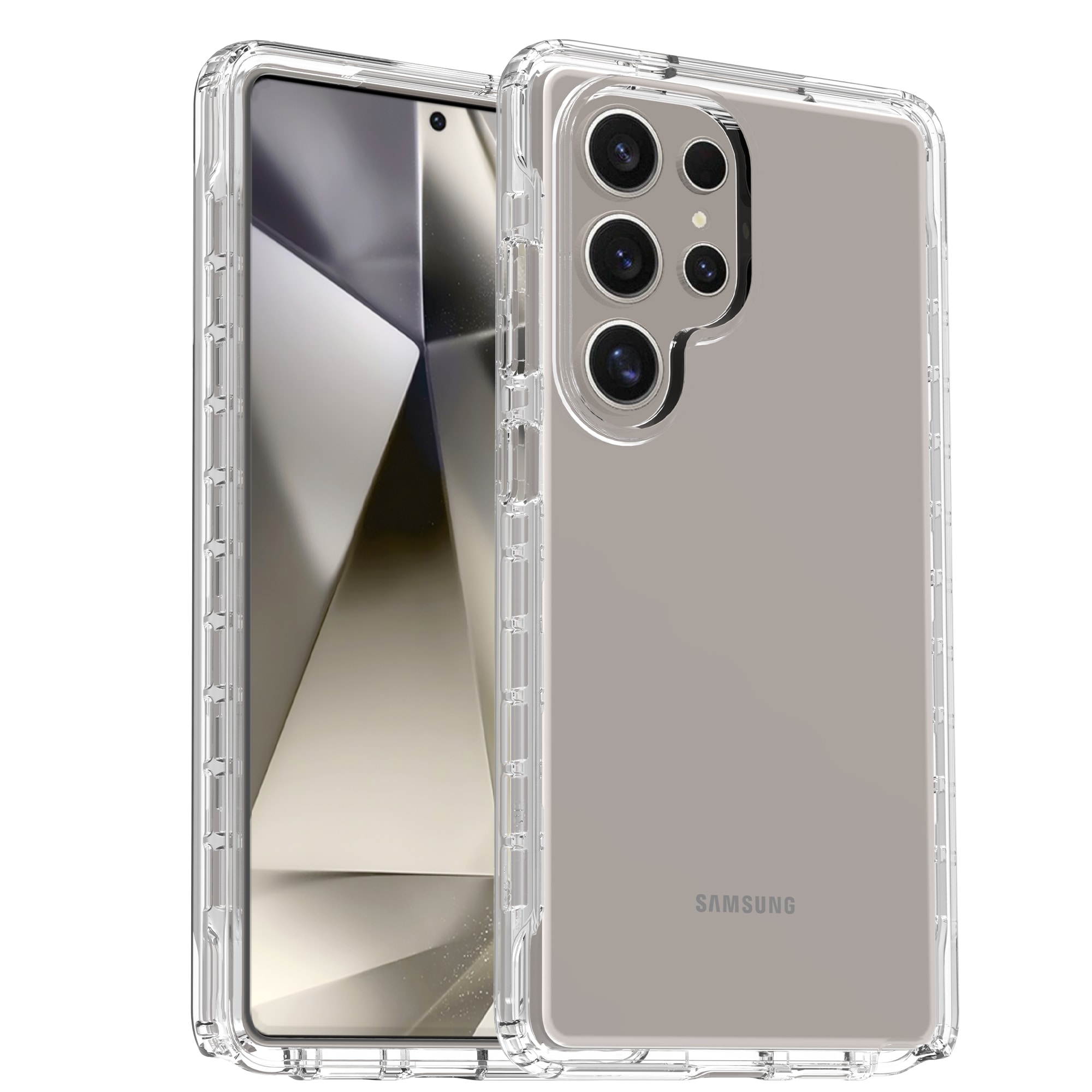 Samsung Galaxy S25 Ultra Stødsikkert mobilcover med beskyttelsesramme Gennemsigtig