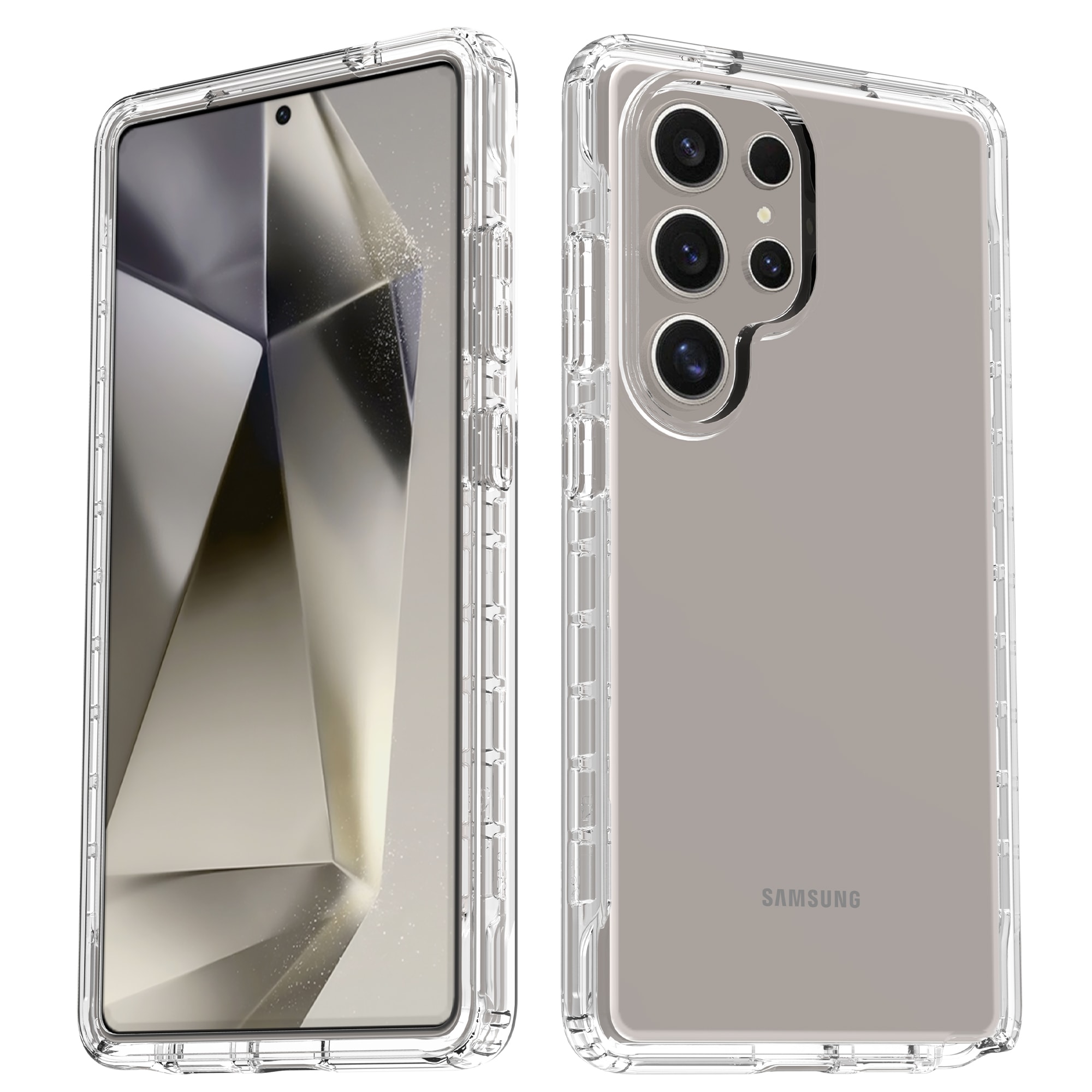 Samsung Galaxy S25 Ultra Stødsikkert mobilcover med beskyttelsesramme Gennemsigtig
