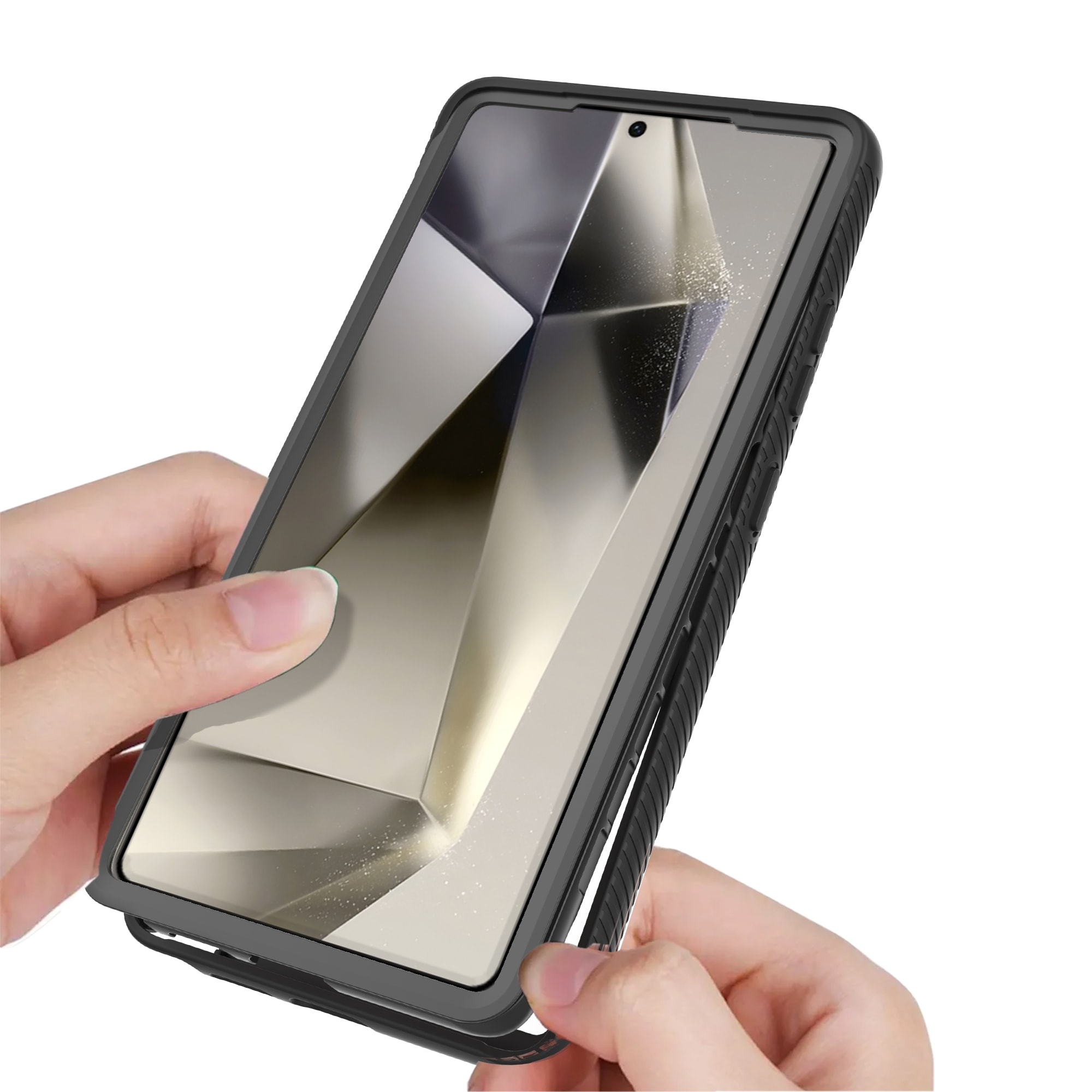 Samsung Galaxy S25 Ultra Stødsikkert mobilcover med beskyttelsesramme Sort
