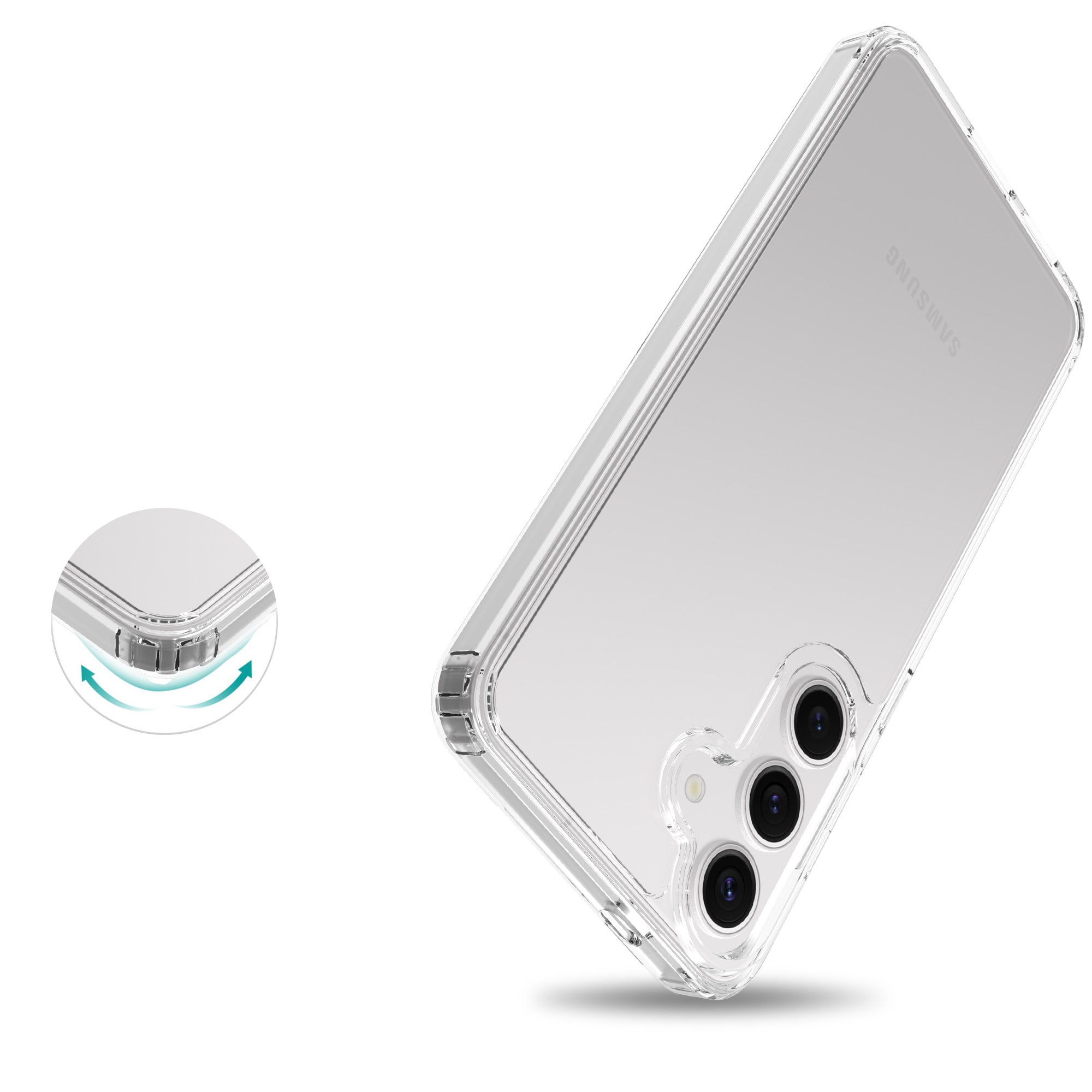 Samsung Galaxy S25 Crystal Hybrid-cover, Gennemsigtig