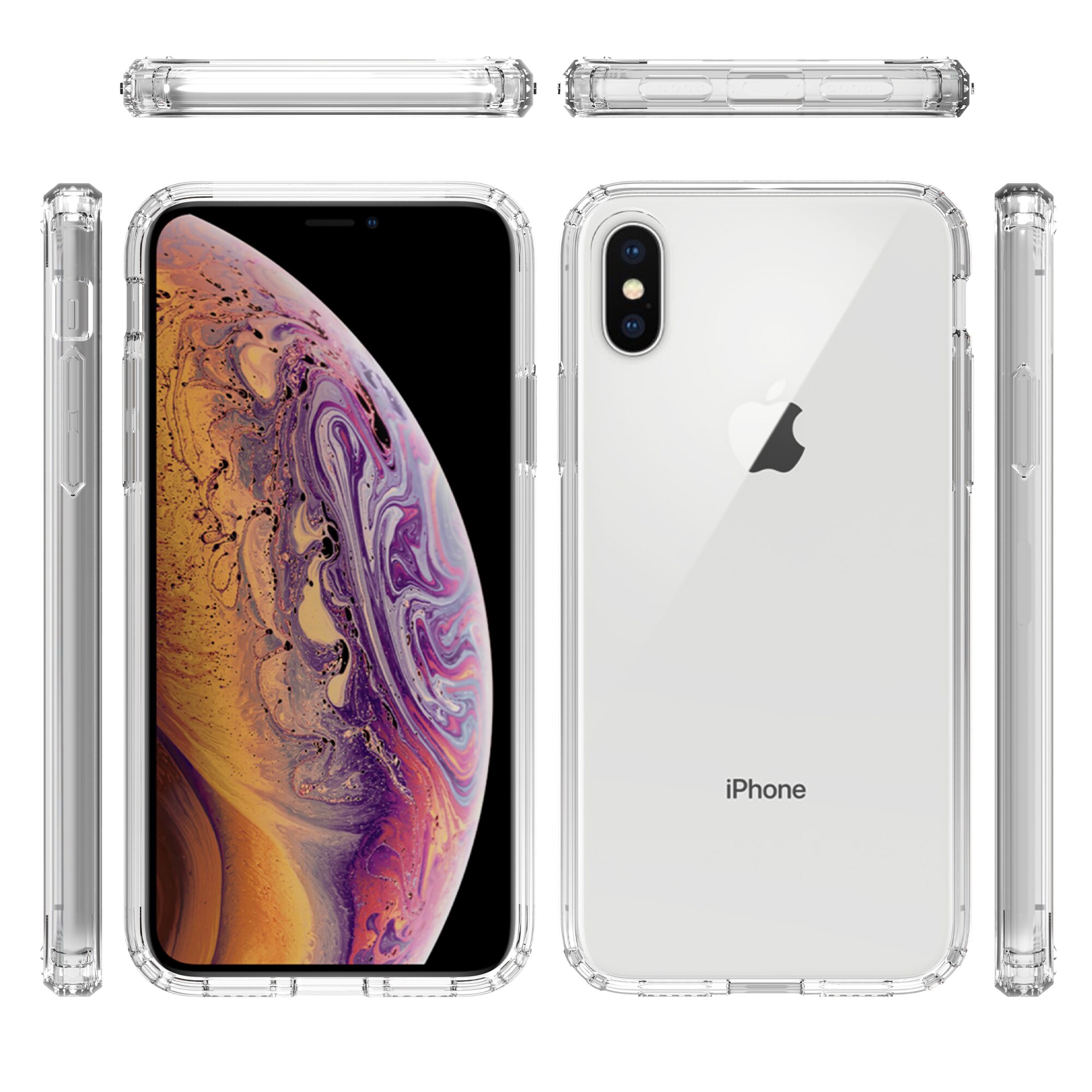 iPhone X/XS Crystal Hybrid-cover, Gennemsigtig