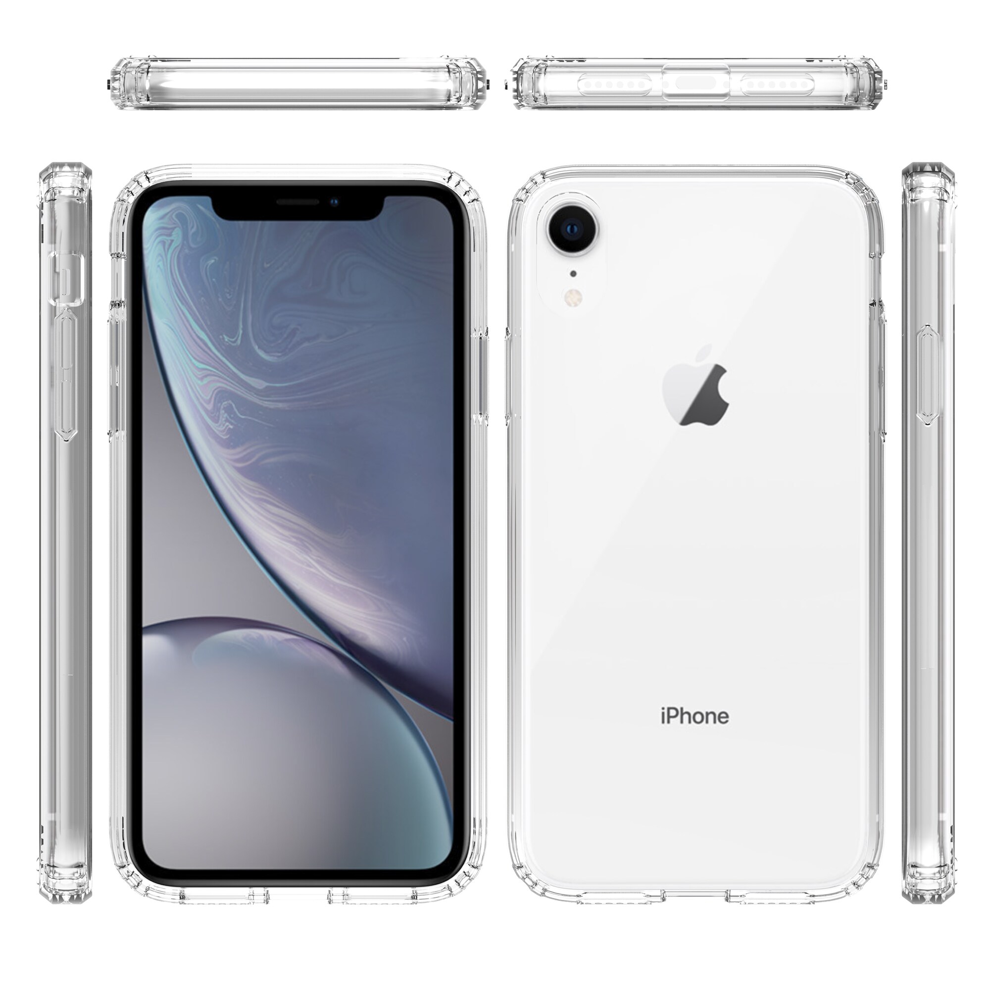 iPhone Xr Crystal Hybrid-cover, Gennemsigtig