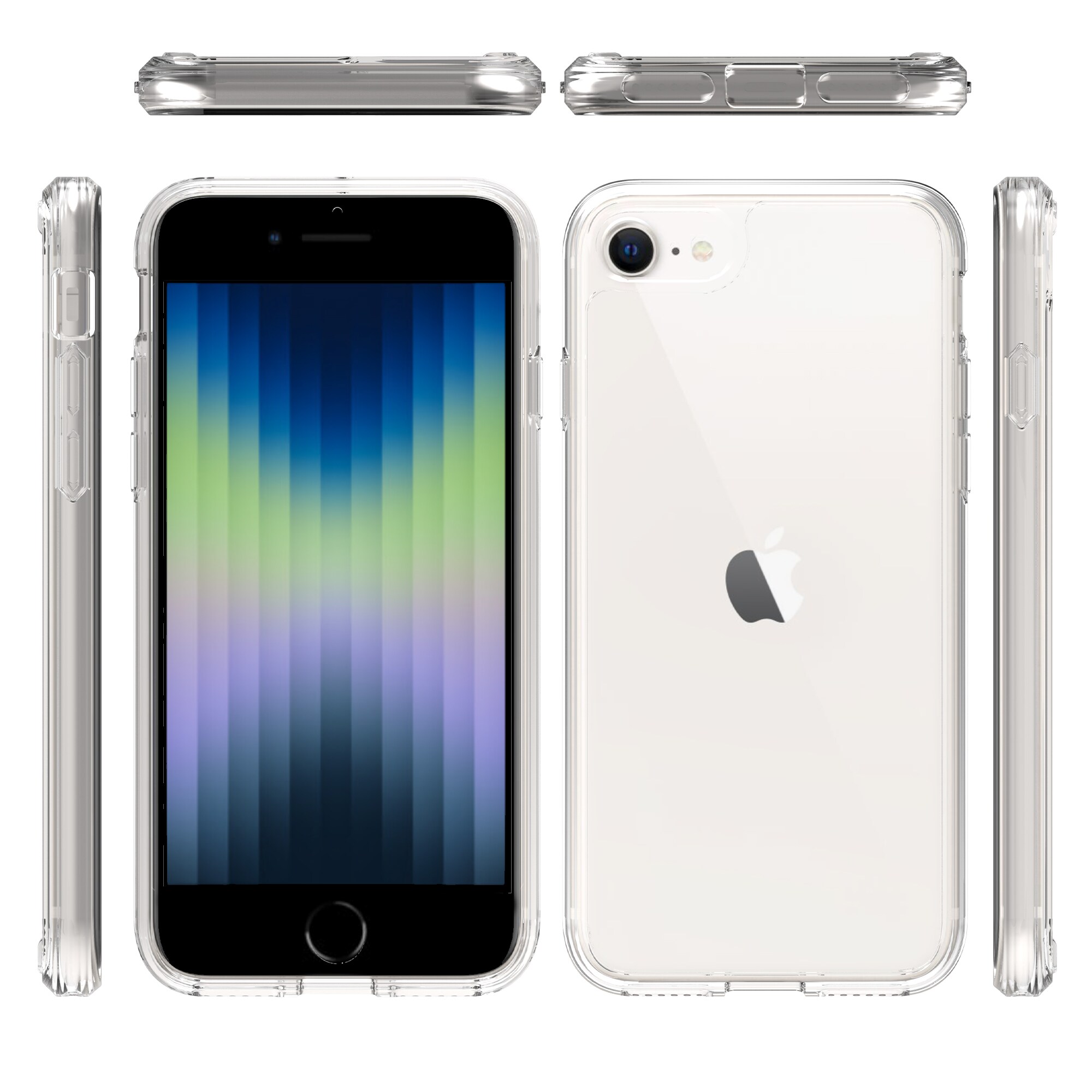 iPhone SE 2022 Crystal Hybrid-cover, Gennemsigtig