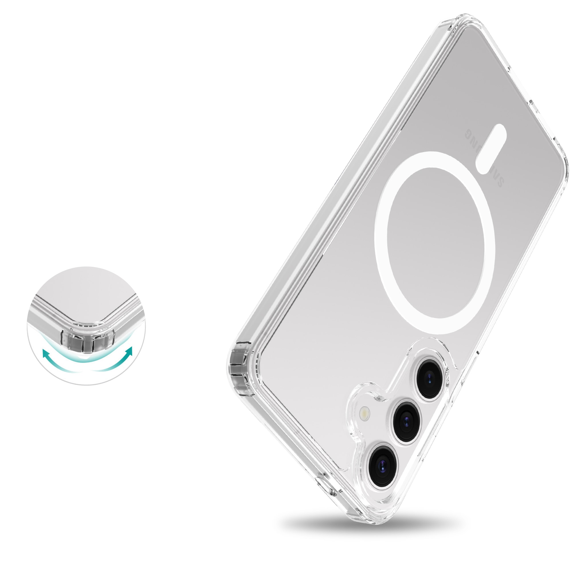 Samsung Galaxy S25 MagSafe Hybrid-cover, Gennemsigtig