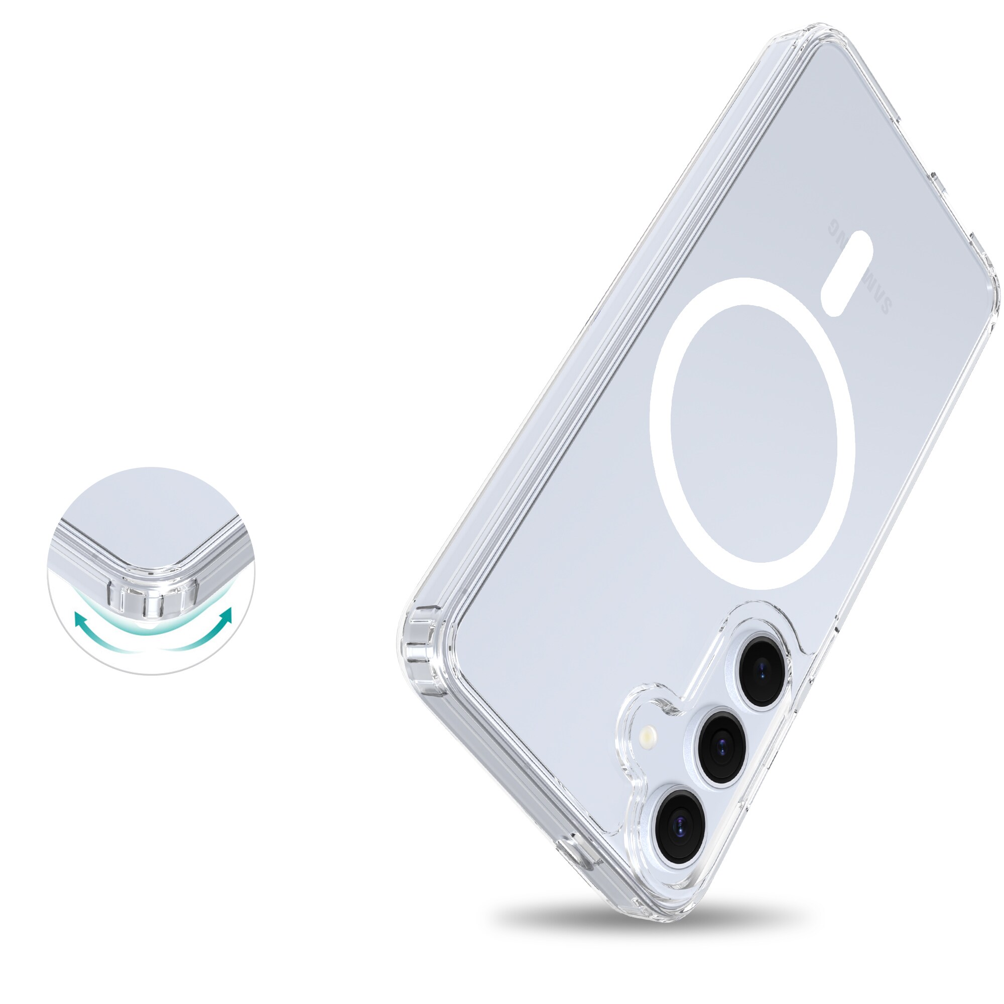 Samsung Galaxy S25 Plus MagSafe Hybrid-cover, Gennemsigtig