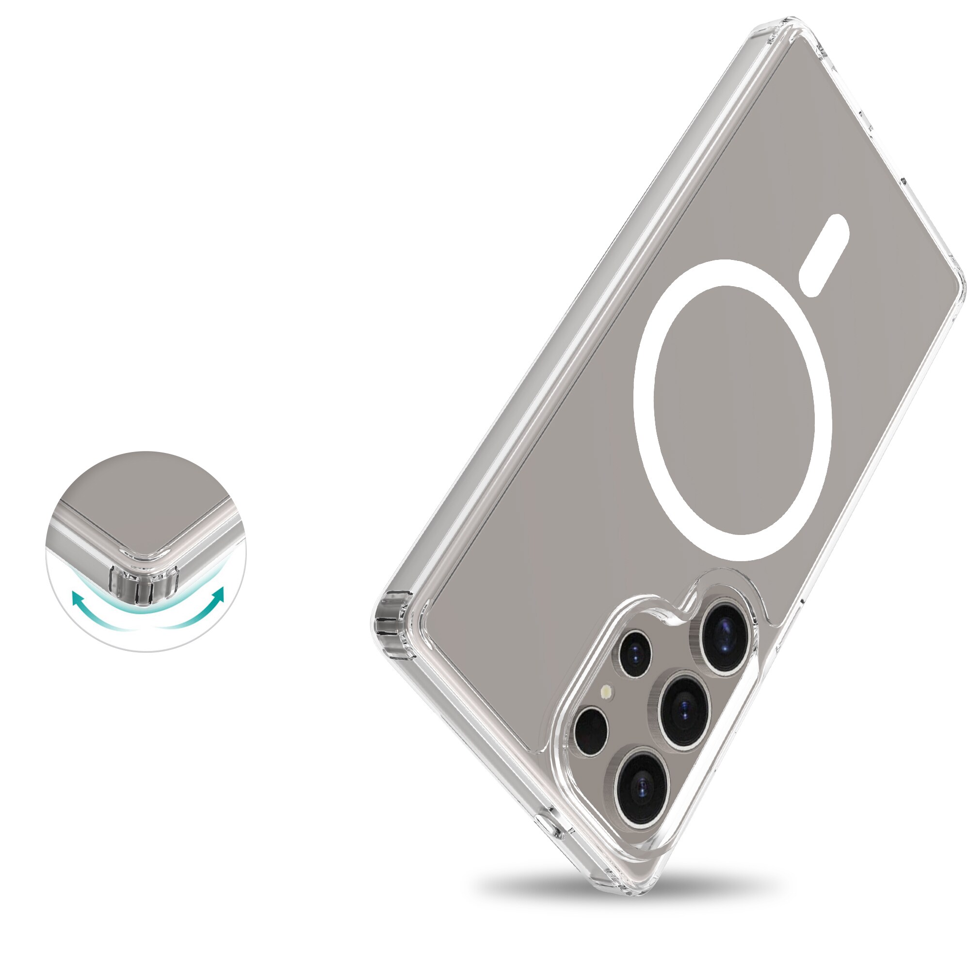 Samsung Galaxy S25 Ultra MagSafe Hybrid-cover, Gennemsigtig
