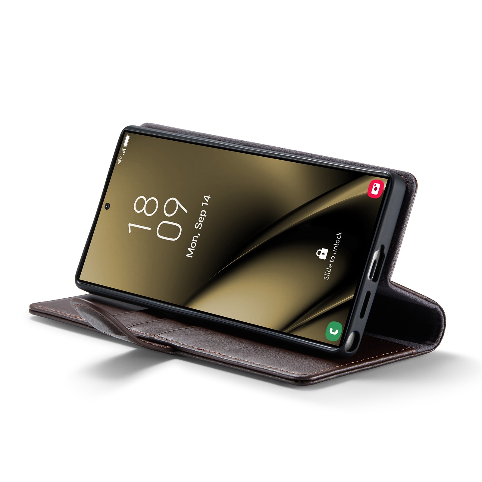 Samsung Galaxy S25 Ultra Pungetui i ægte læder, Brun