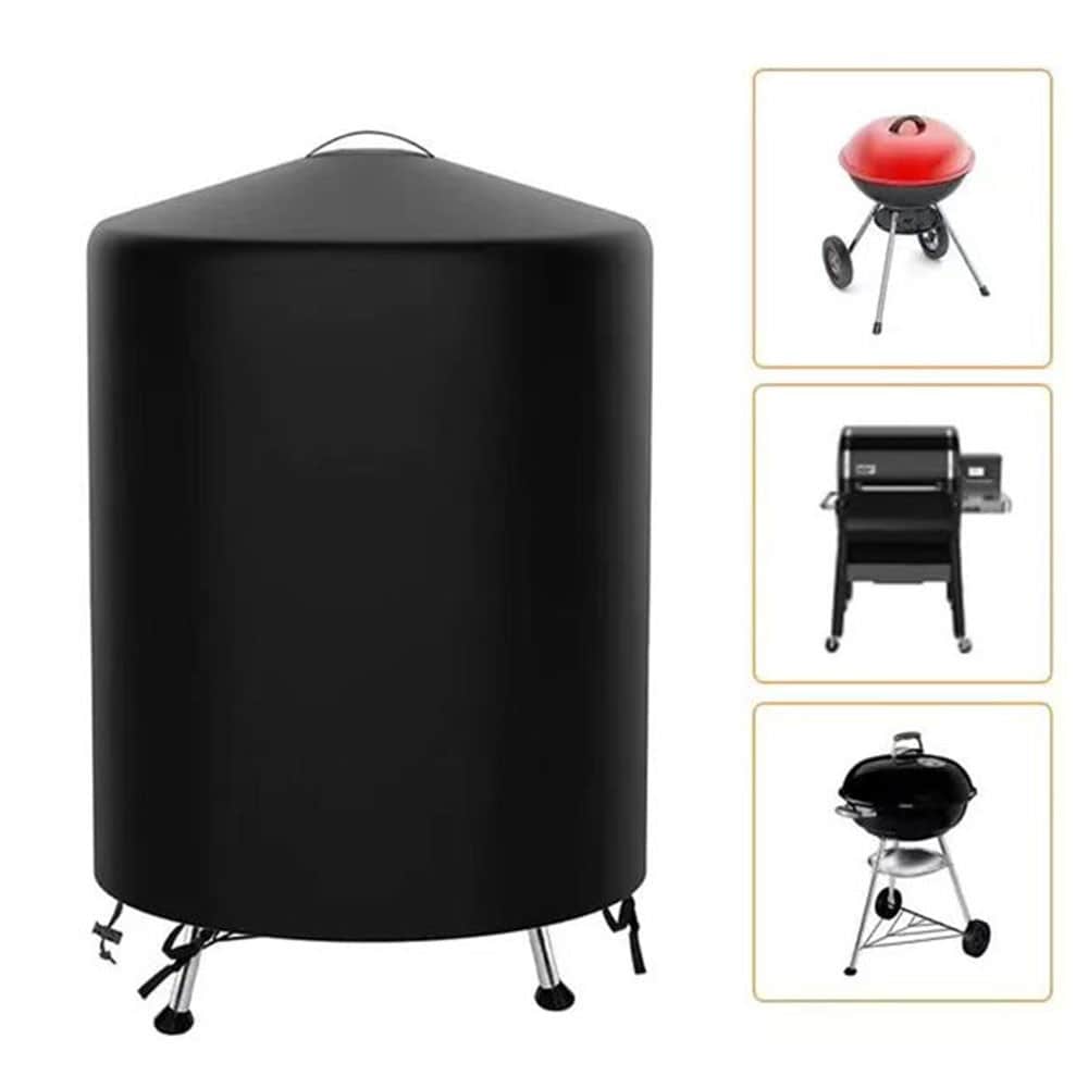 Vandafvisende rundt grillovertræk 58cm, Sort