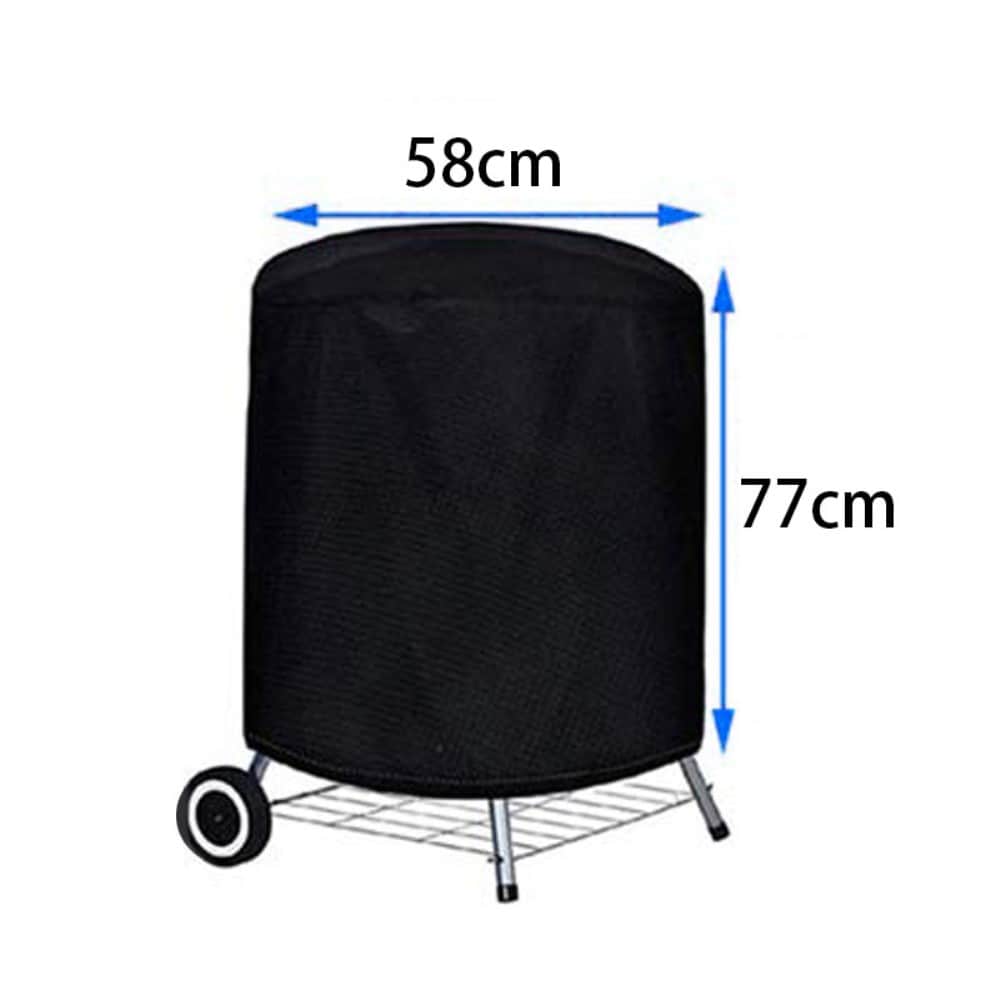Vandafvisende rundt grillovertræk 58cm, Sort