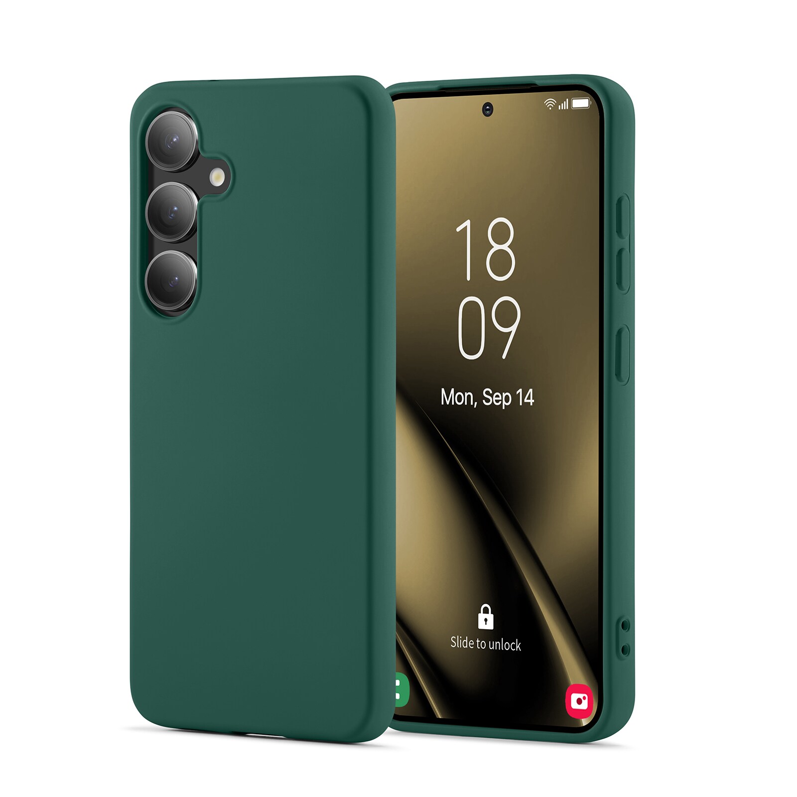 Samsung Galaxy S25 Mobilcover i TPU, Mørkegrøn