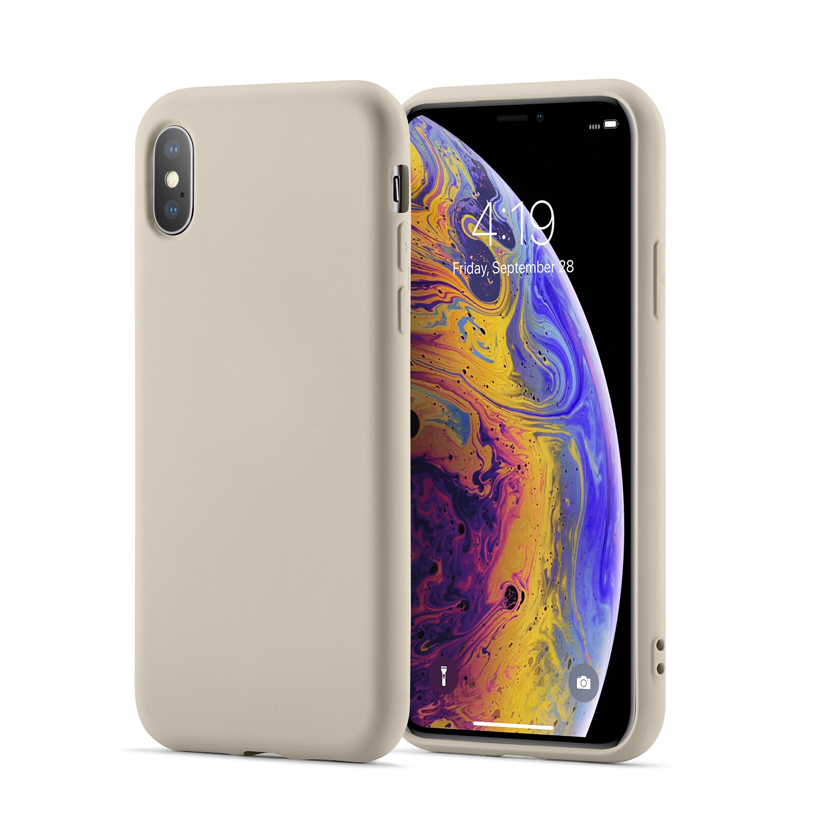 iPhone X/XS Mobilcover i TPU, Beige