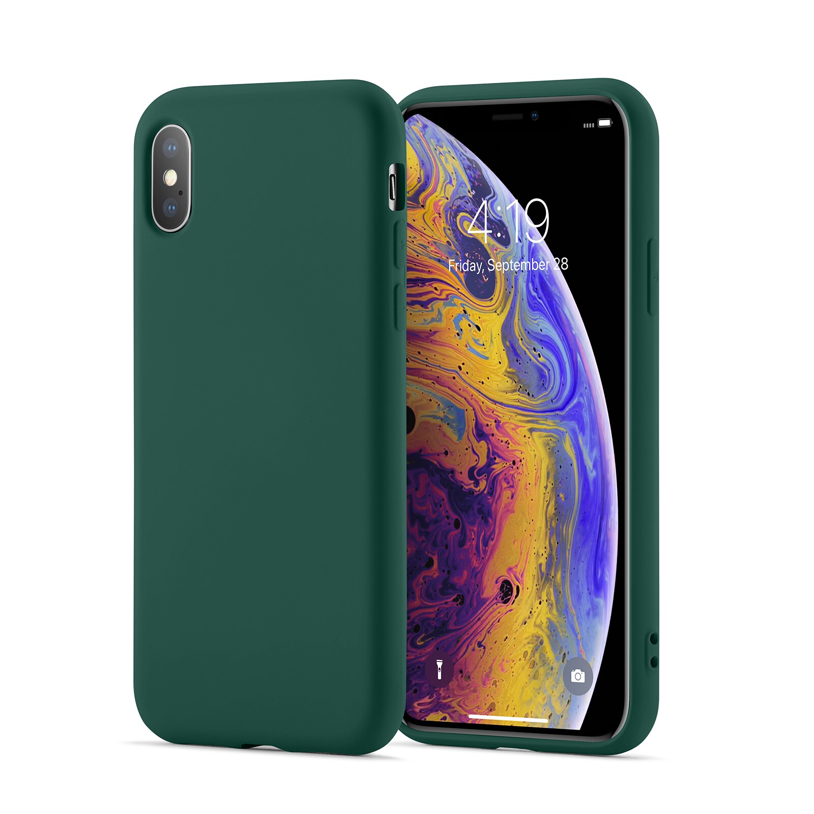 iPhone X/XS Mobilcover i TPU, Mørkegrøn