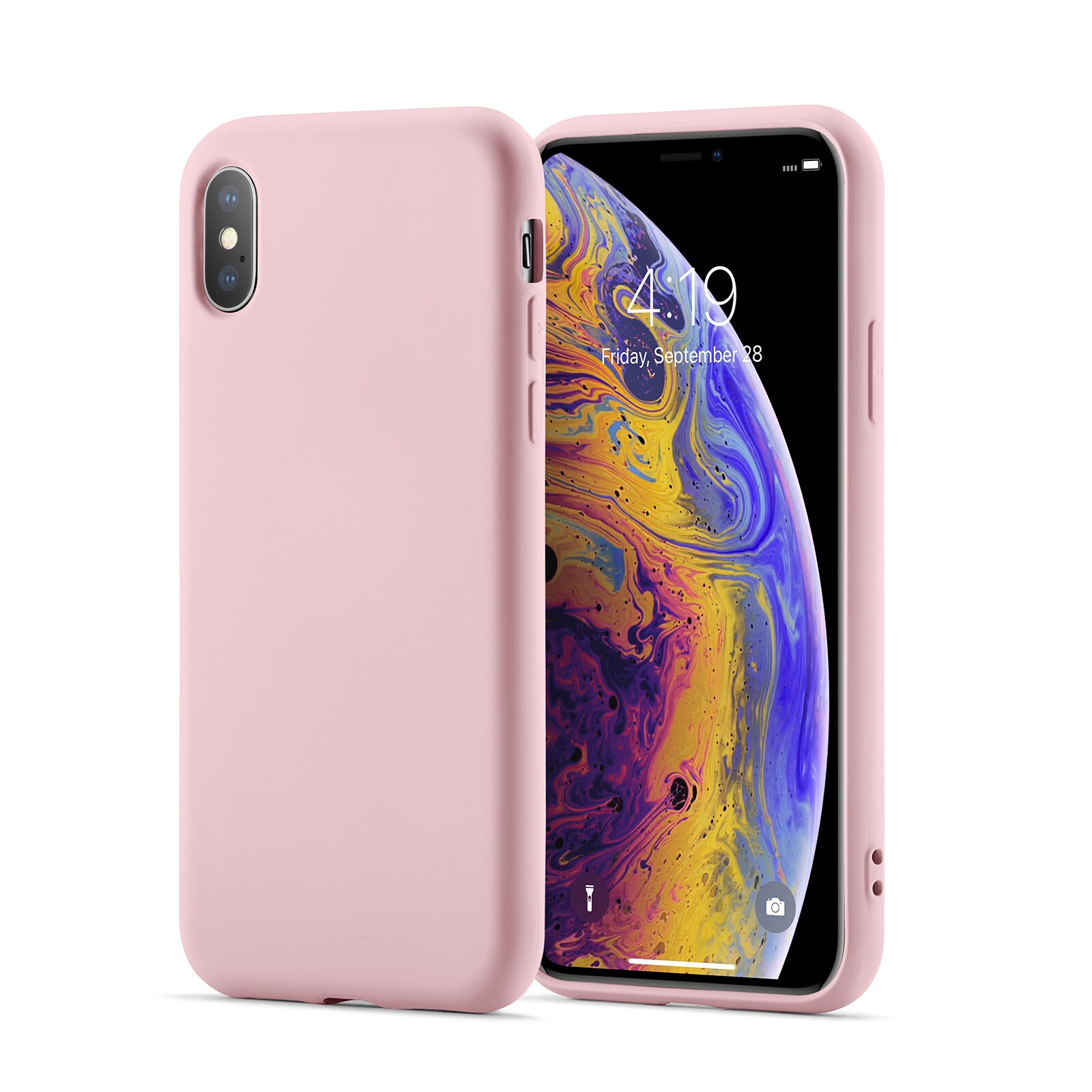 iPhone X/XS Mobilcover i TPU, Lyserød