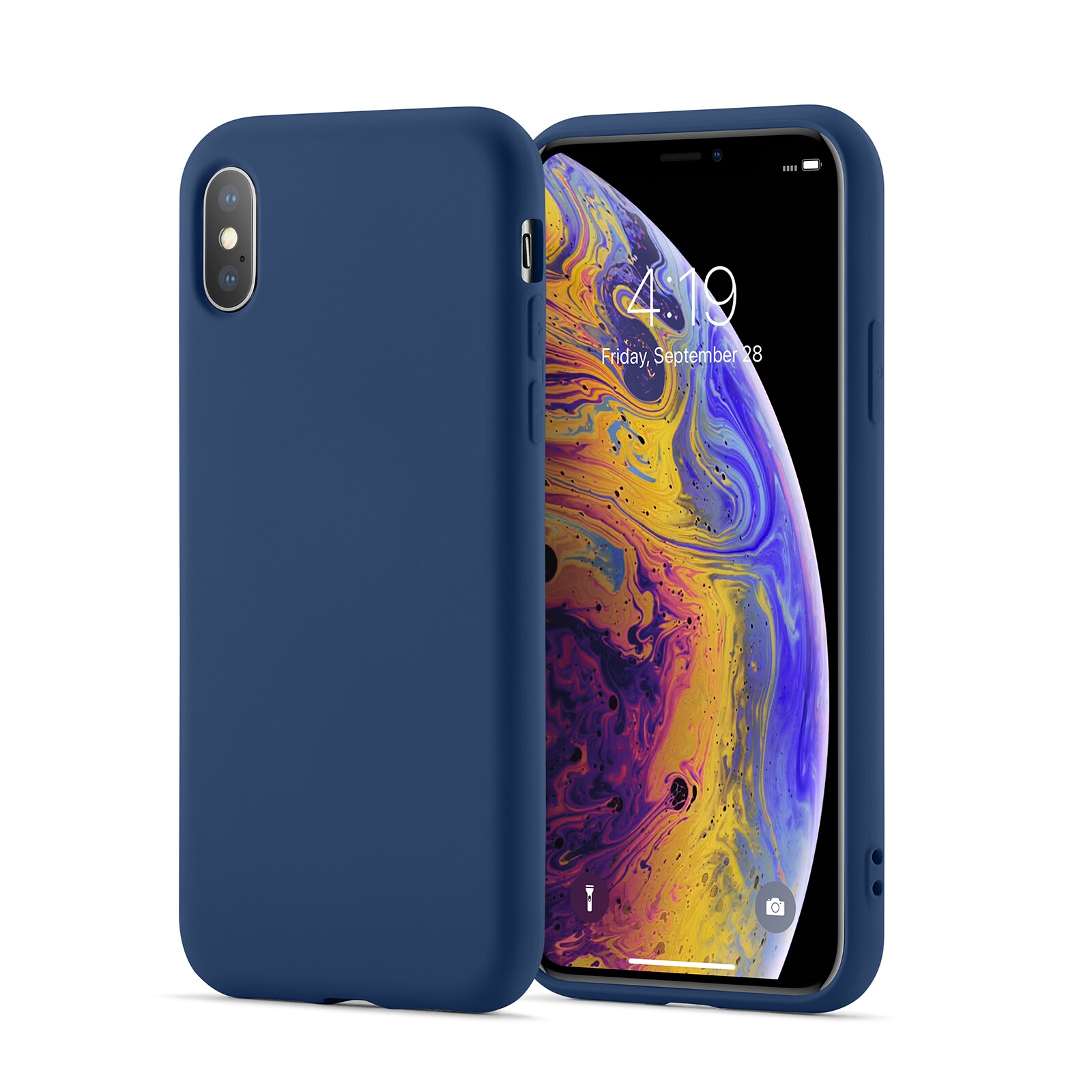 iPhone X/XS Mobilcover i TPU, Mørkeblå