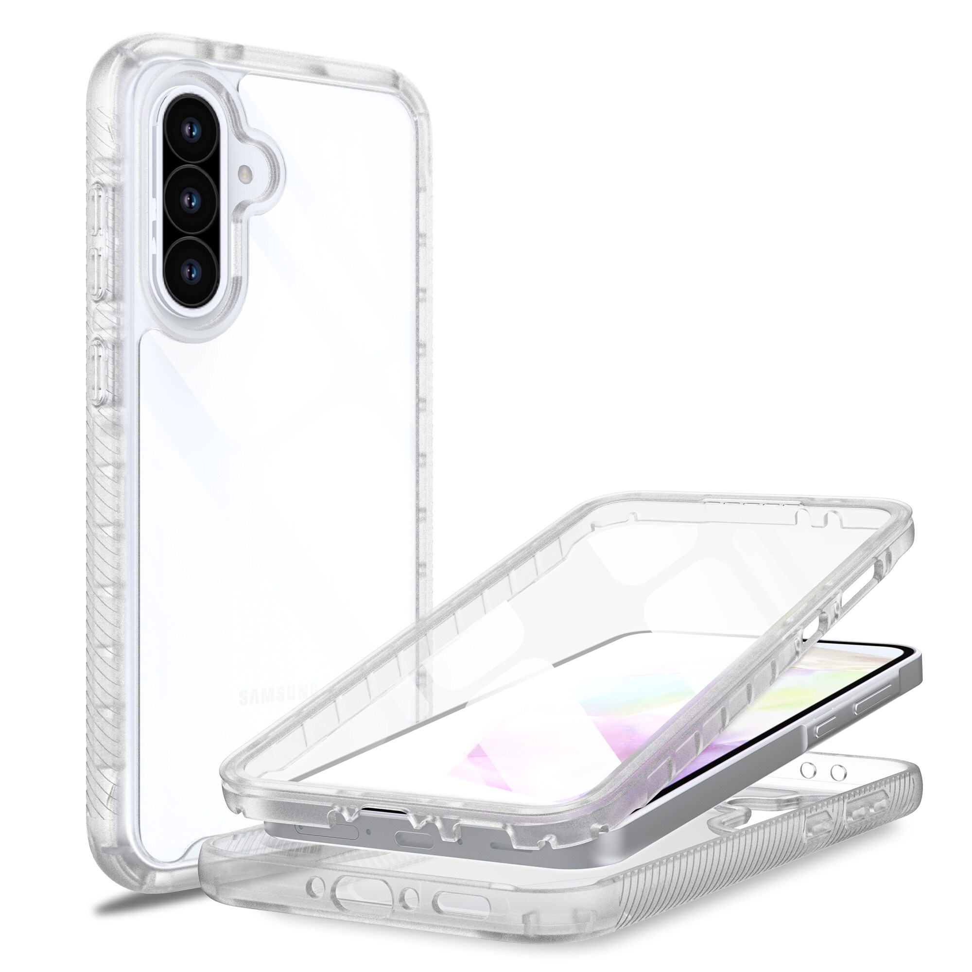 Samsung Galaxy A56 Mobilcover Full Protection, Gennemsigtig