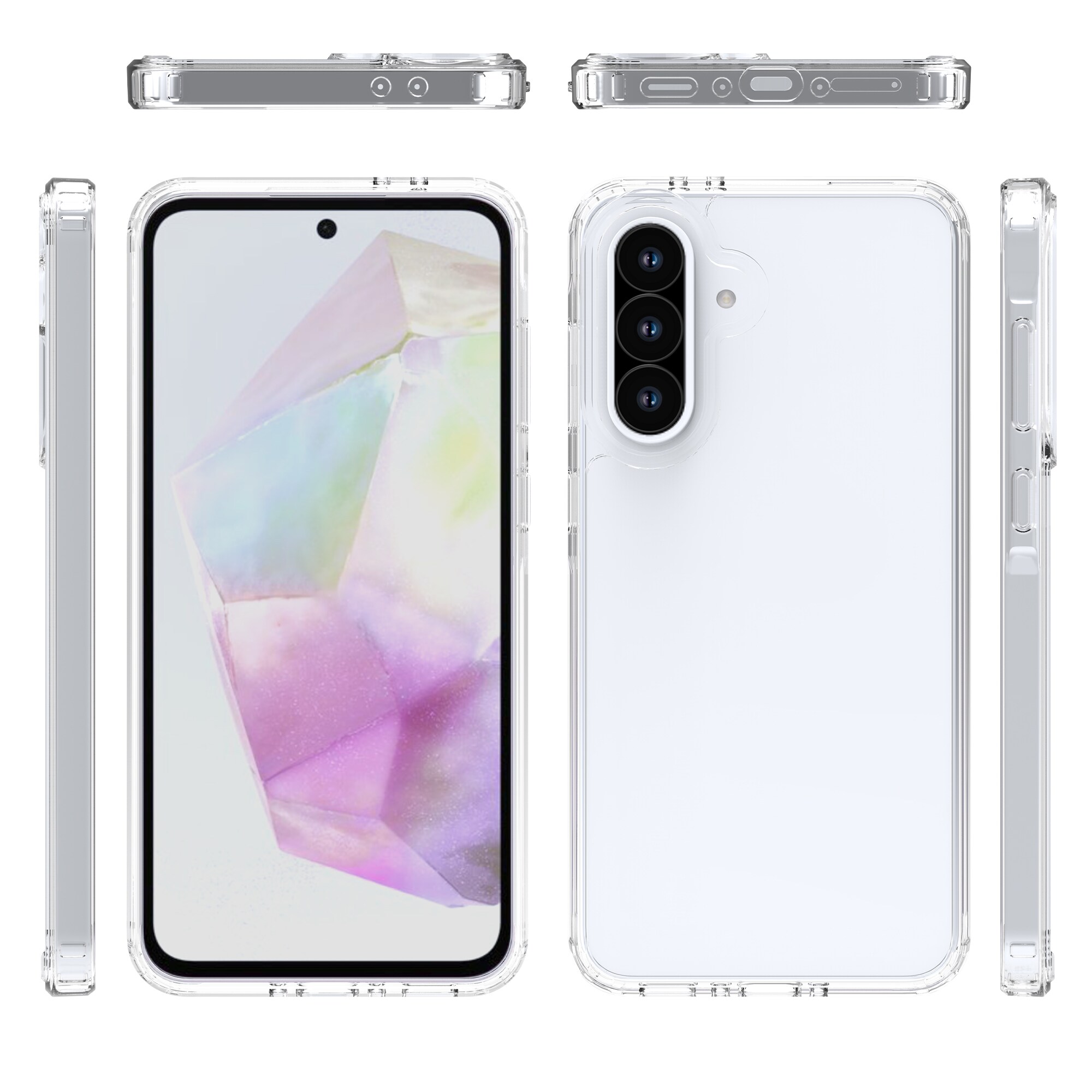 Samsung Galaxy A36 Crystal Hybrid-cover, Gennemsigtig