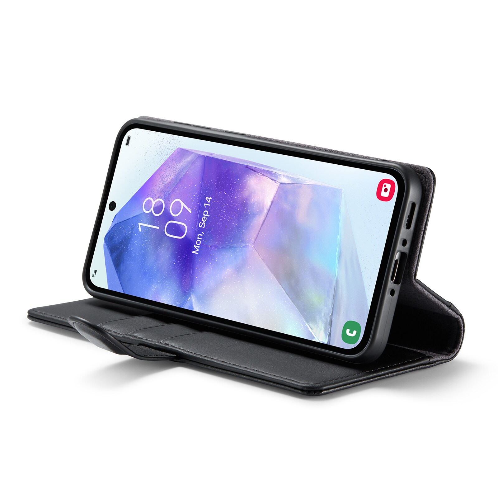 Samsung Galaxy A36 Pungetui i ægte læder, Sort