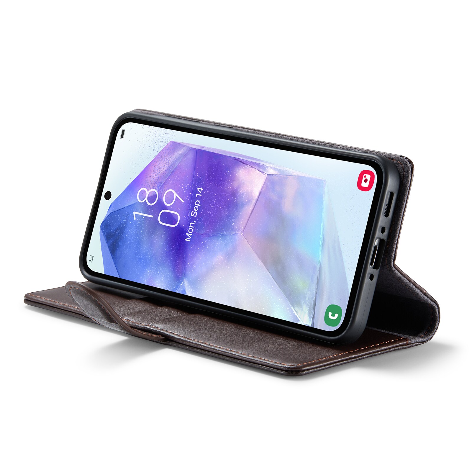 Samsung Galaxy A36 Pungetui i ægte læder, Brun