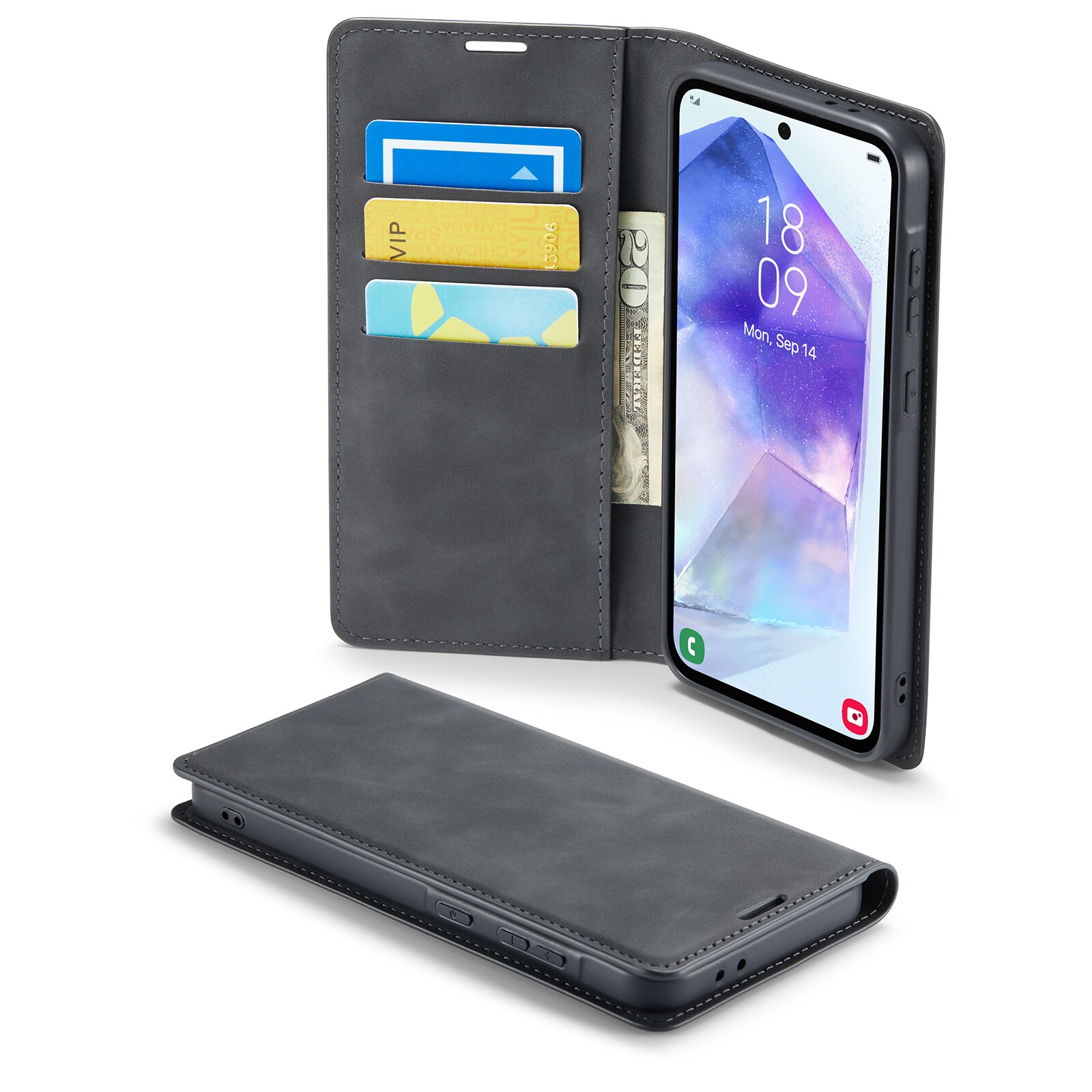 Samsung Galaxy A56 Slankt etui med kortholder, Sort
