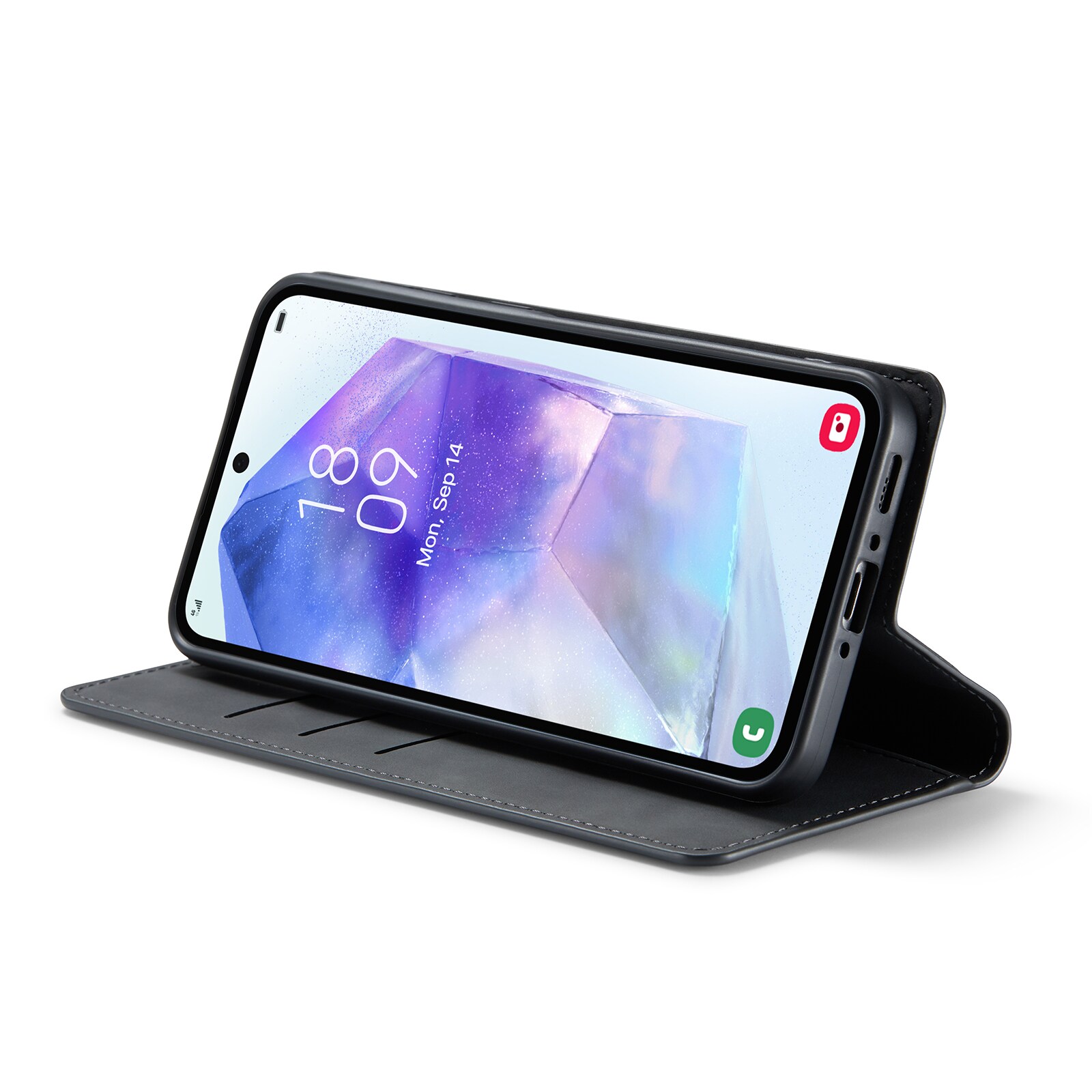 Samsung Galaxy A56 Slankt etui med kortholder, Sort