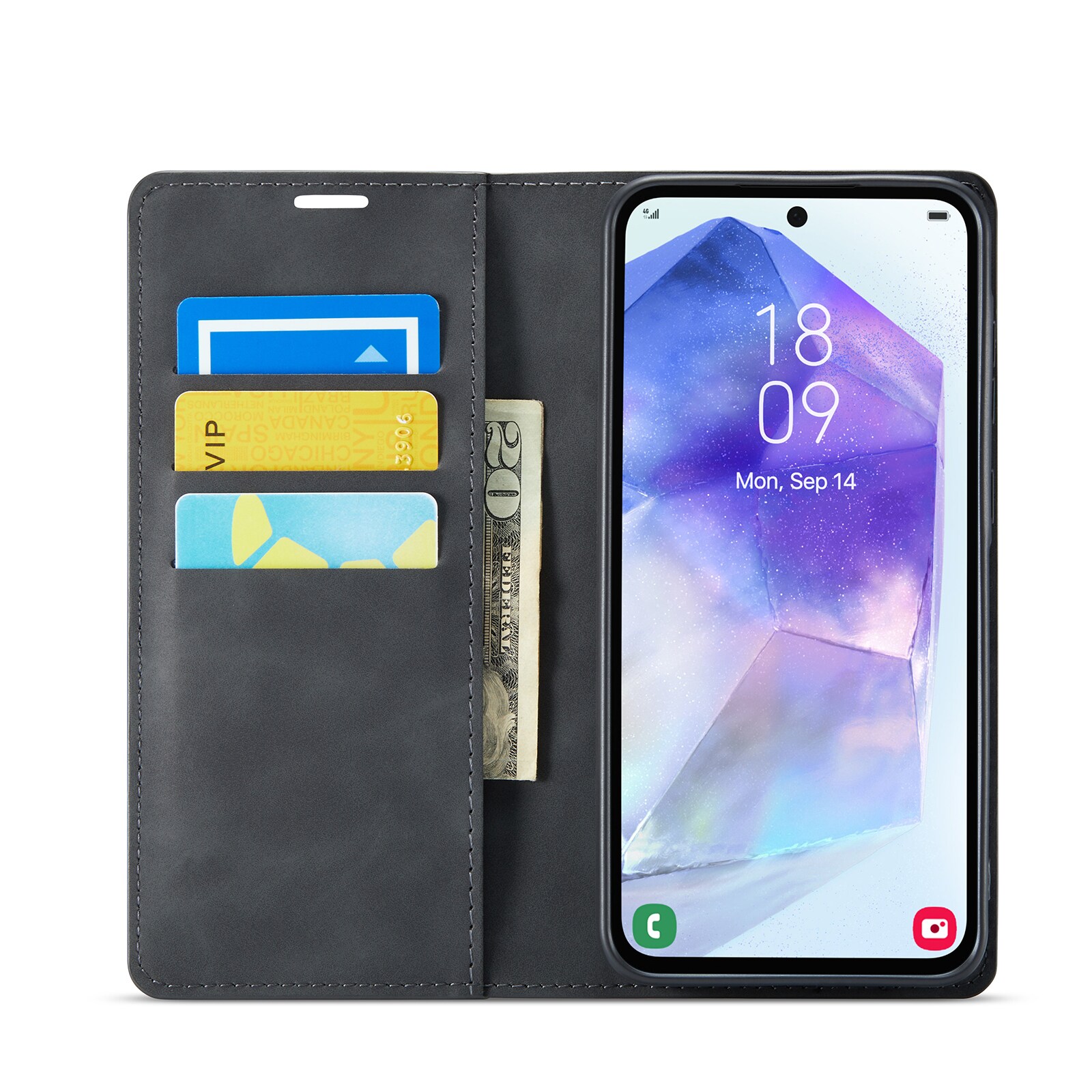 Samsung Galaxy A56 Slankt etui med kortholder, Sort