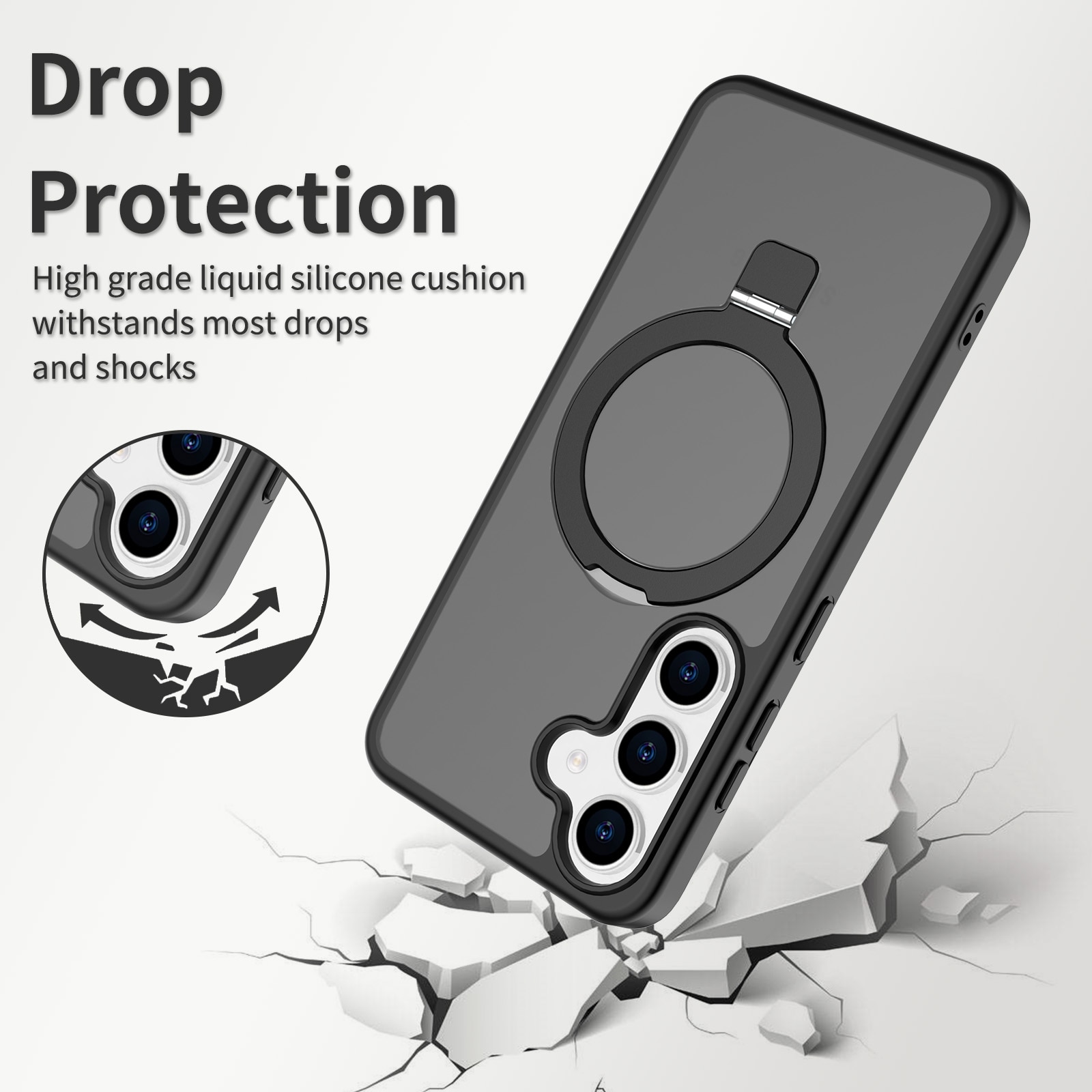 Samsung Galaxy S25 Plus Magnetic hybridcover med stativfunktion, Sort