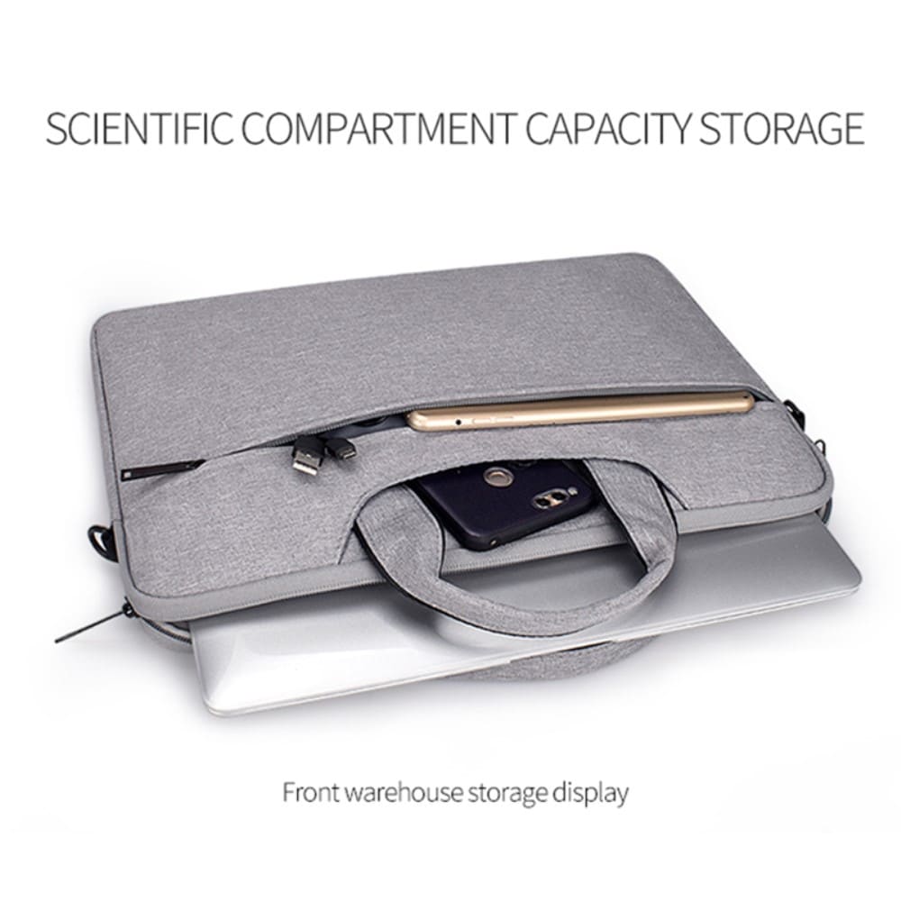 16" laptoptaske med skulderrem, Sort