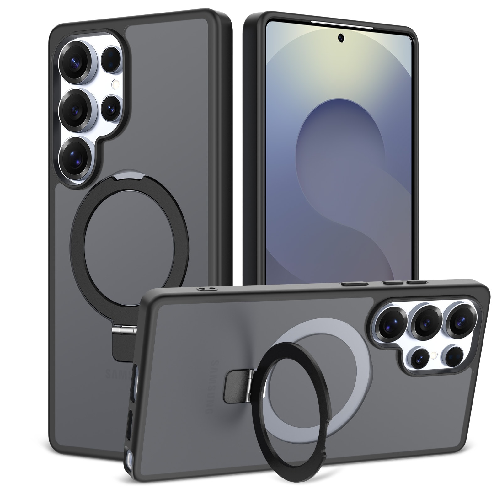 Samsung Galaxy S25 Ultra Magnetic hybridcover med stativfunktion, Sort