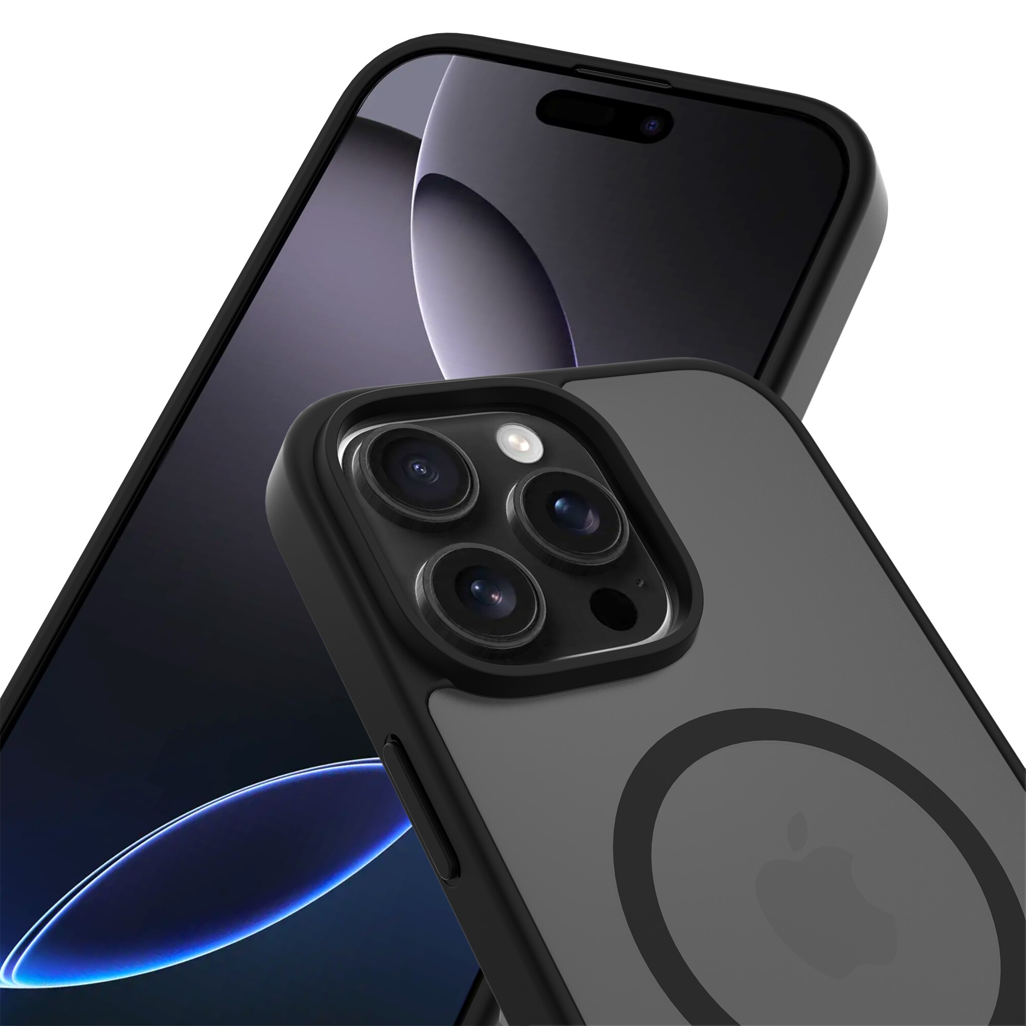 iPhone 16 Pro Max Hybrid-cover magnetisk, Frosted Black