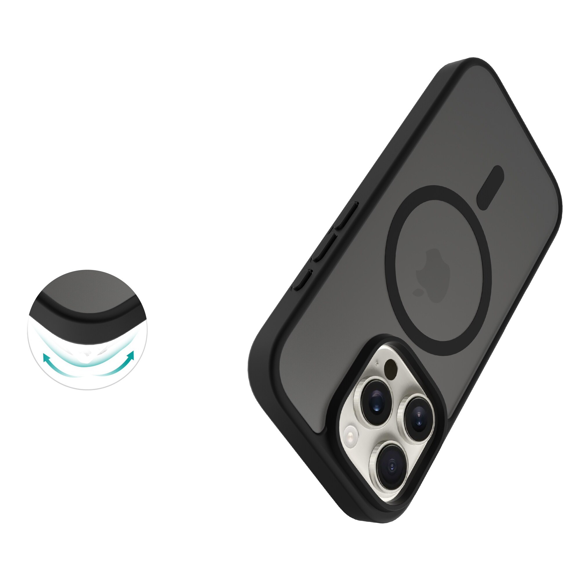 iPhone 13 Pro Hybrid-cover magnetisk, Frosted Black