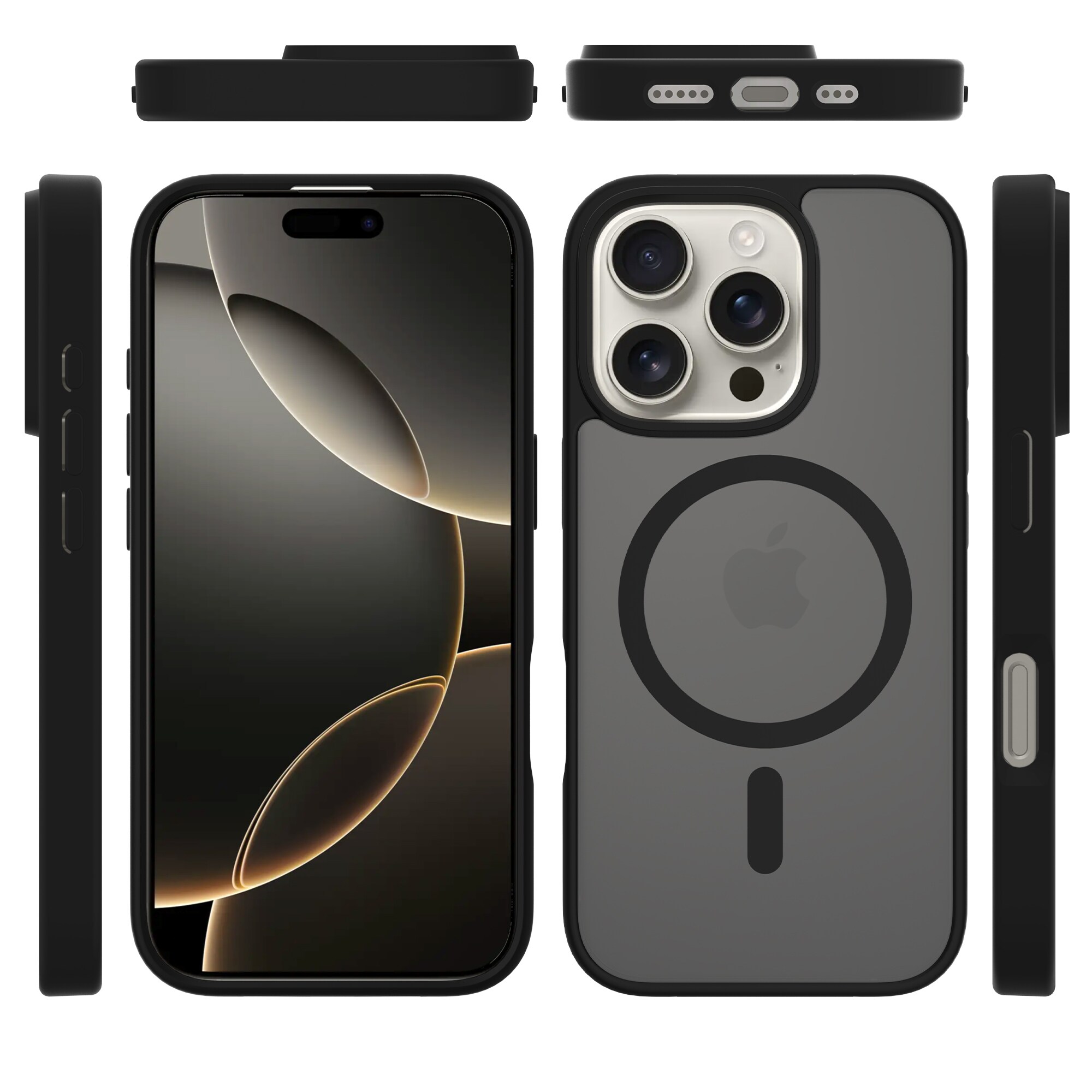 iPhone 13 Pro Hybrid-cover magnetisk, Frosted Black