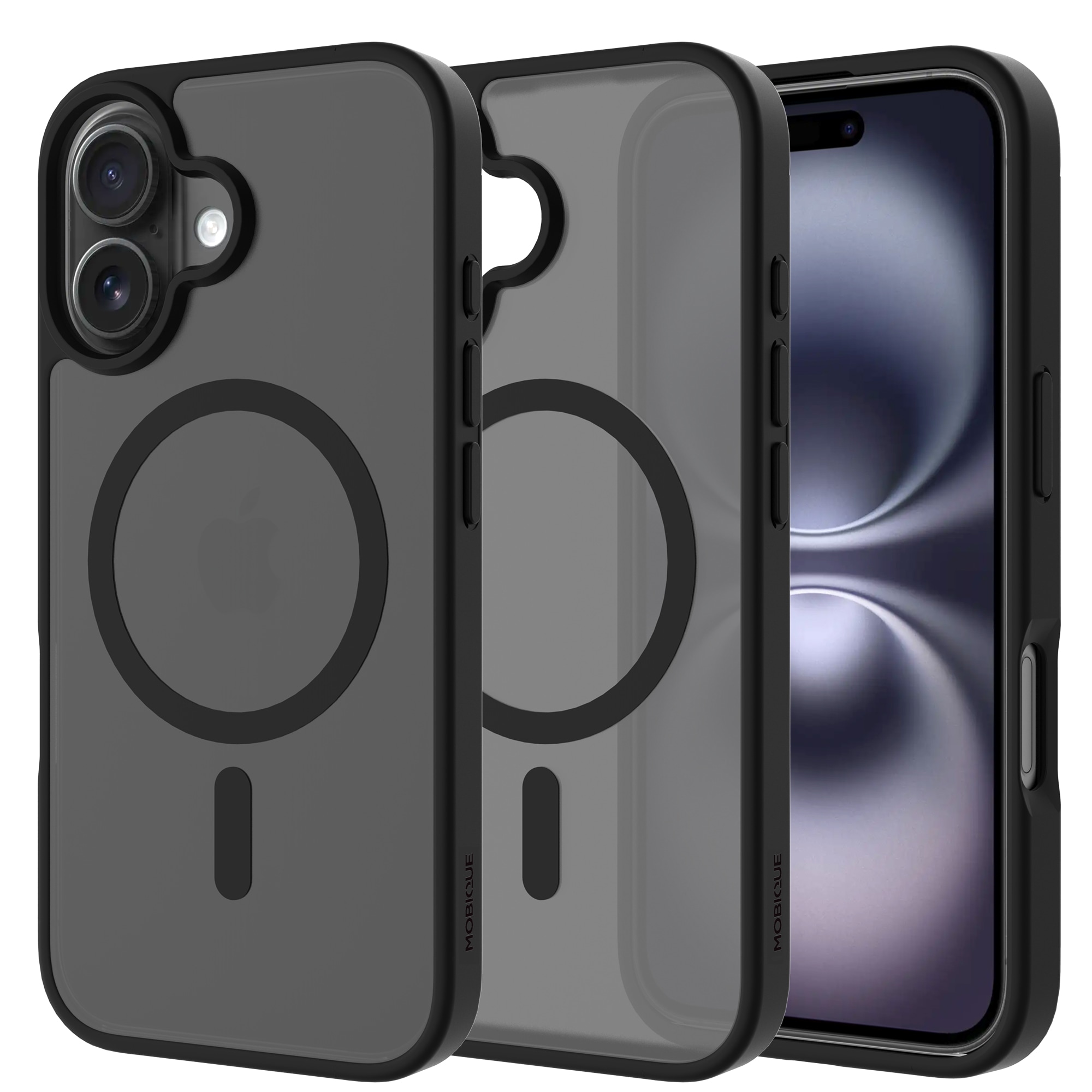 iPhone 16 Hybrid-cover magnetisk, Frosted Black