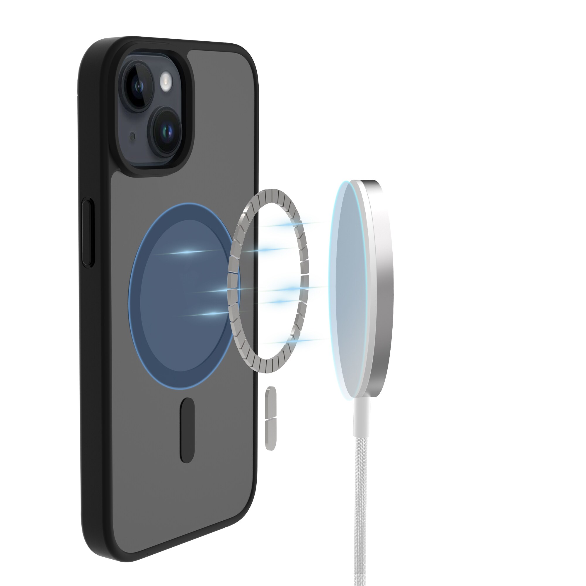 iPhone 13 Hybrid-cover magnetisk, Frosted Black