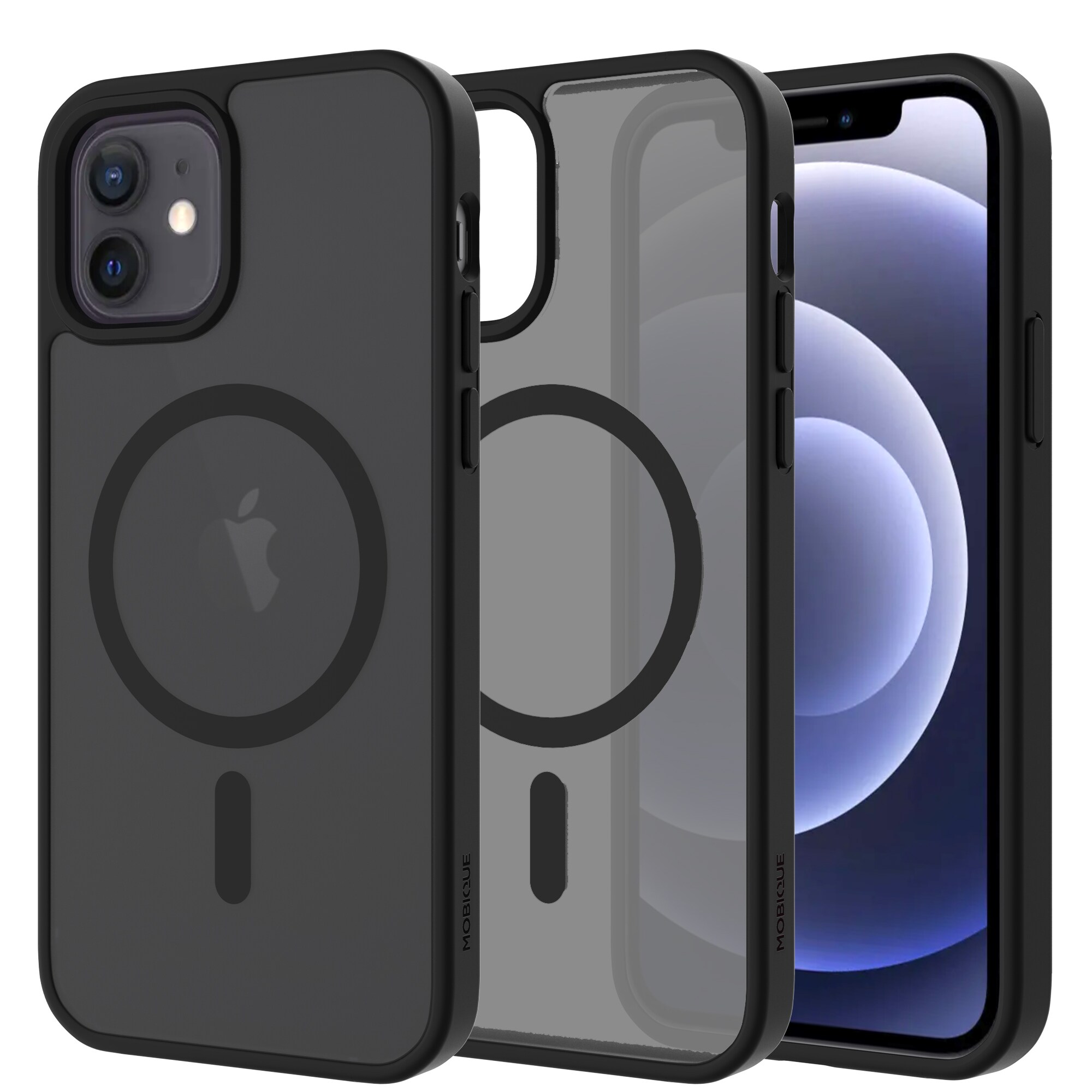 iPhone 12/iPhone 12 Pro Hybrid-cover magnetisk, Frosted Black