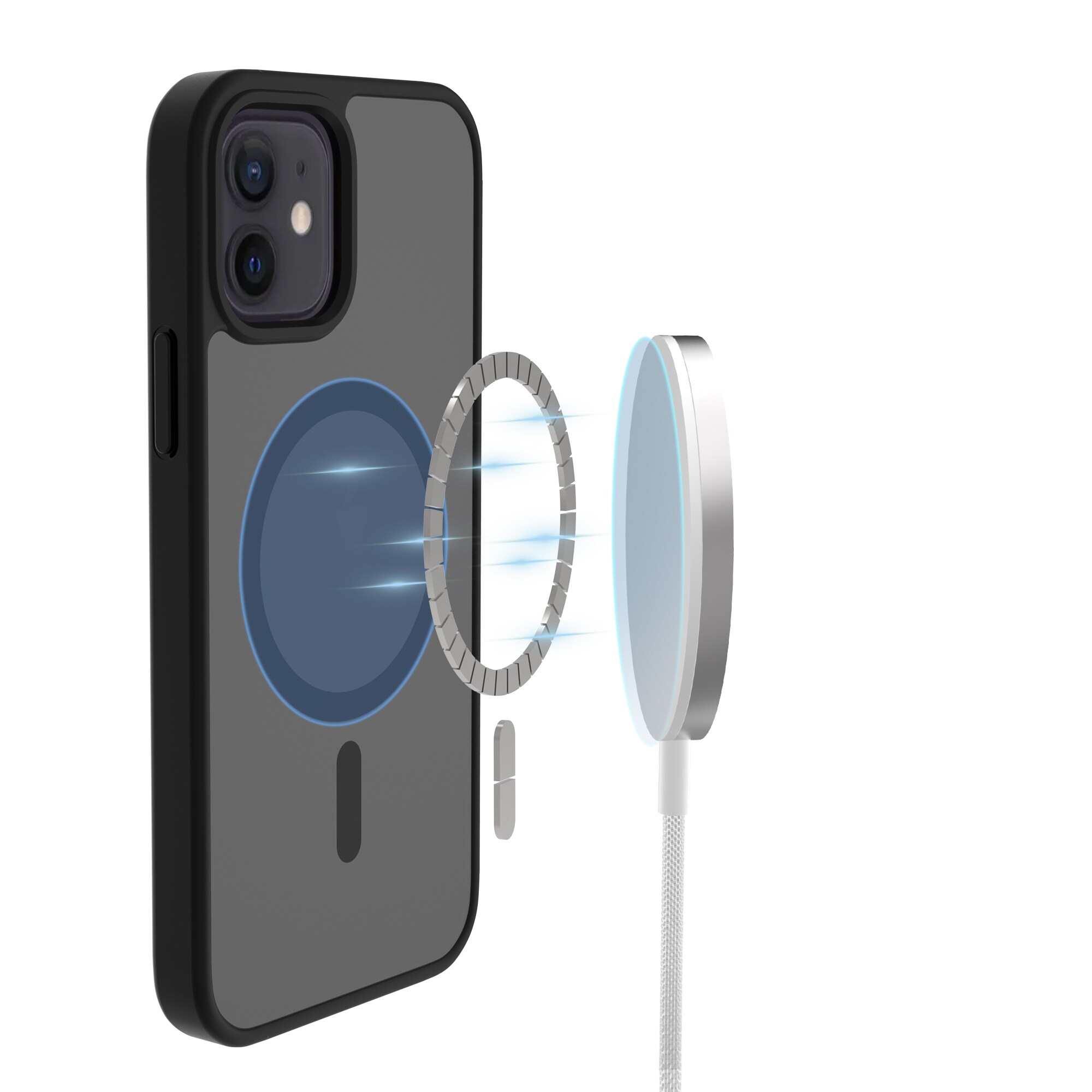 iPhone 12/iPhone 12 Pro Hybrid-cover magnetisk, Frosted Black