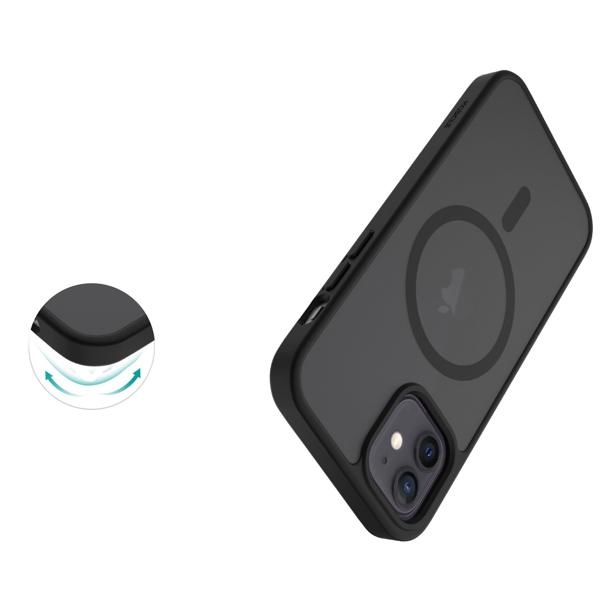 iPhone 12/iPhone 12 Pro Hybrid-cover magnetisk, Frosted Black