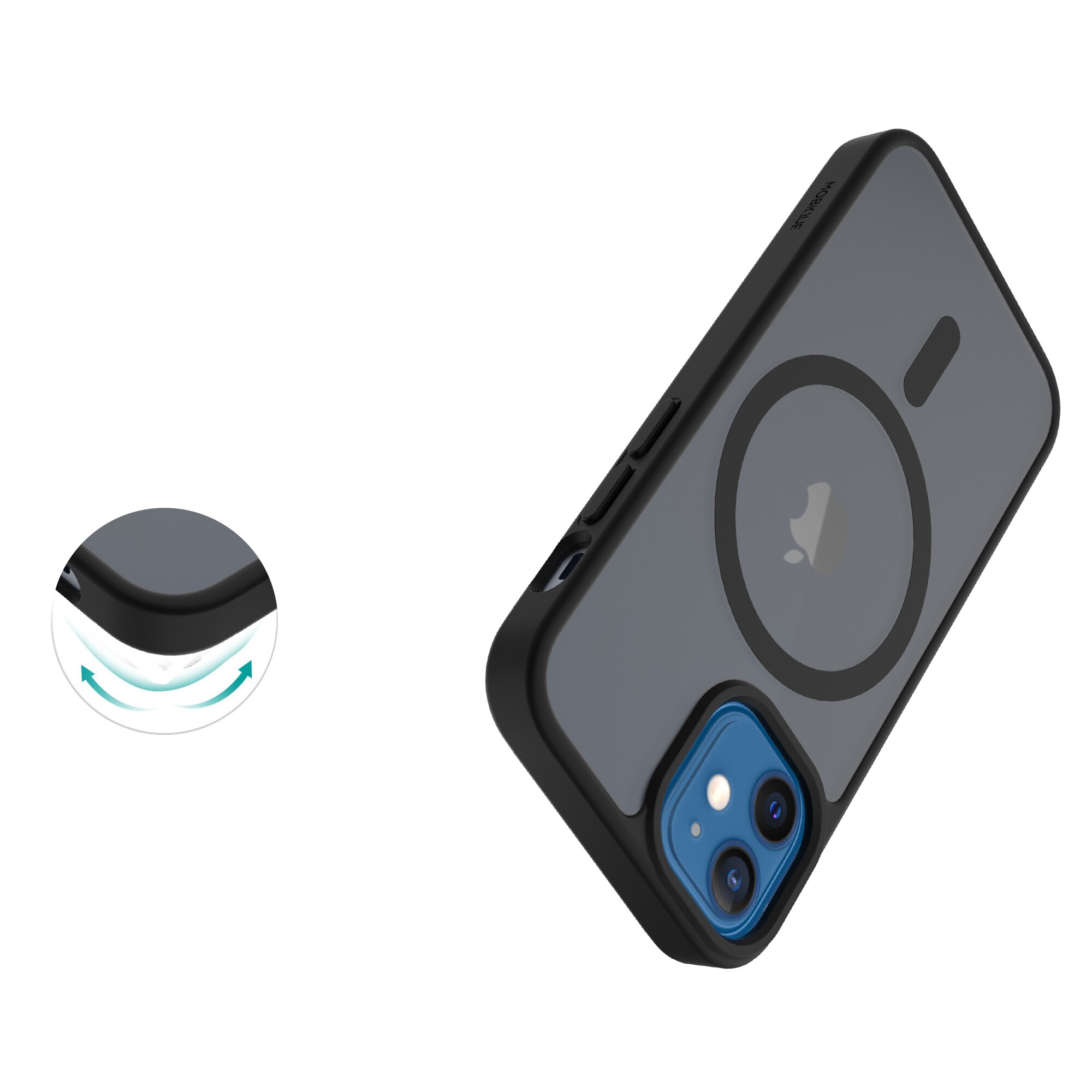 iPhone 13 Mini Hybrid-cover magnetisk, Frosted Black