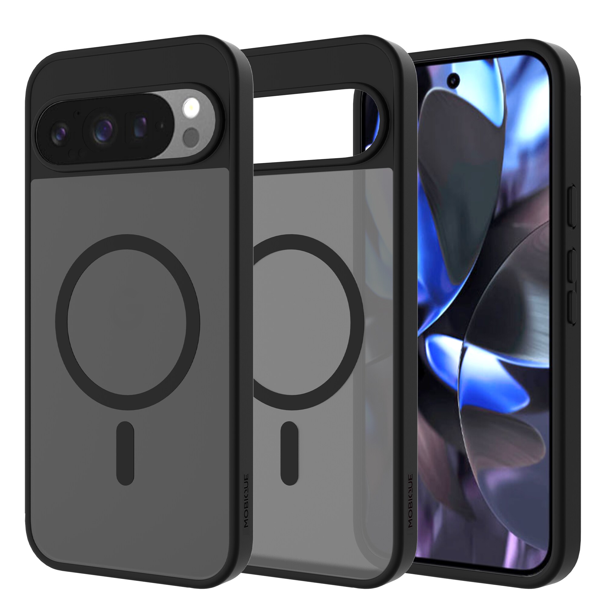 Google Pixel 9 Pro XL Hybrid-cover magnetisk, Frosted Black