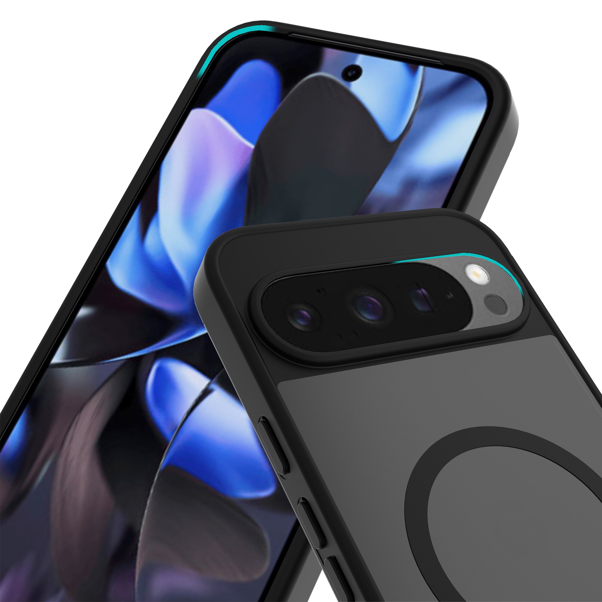 Google Pixel 9 Pro XL Hybrid-cover magnetisk, Frosted Black