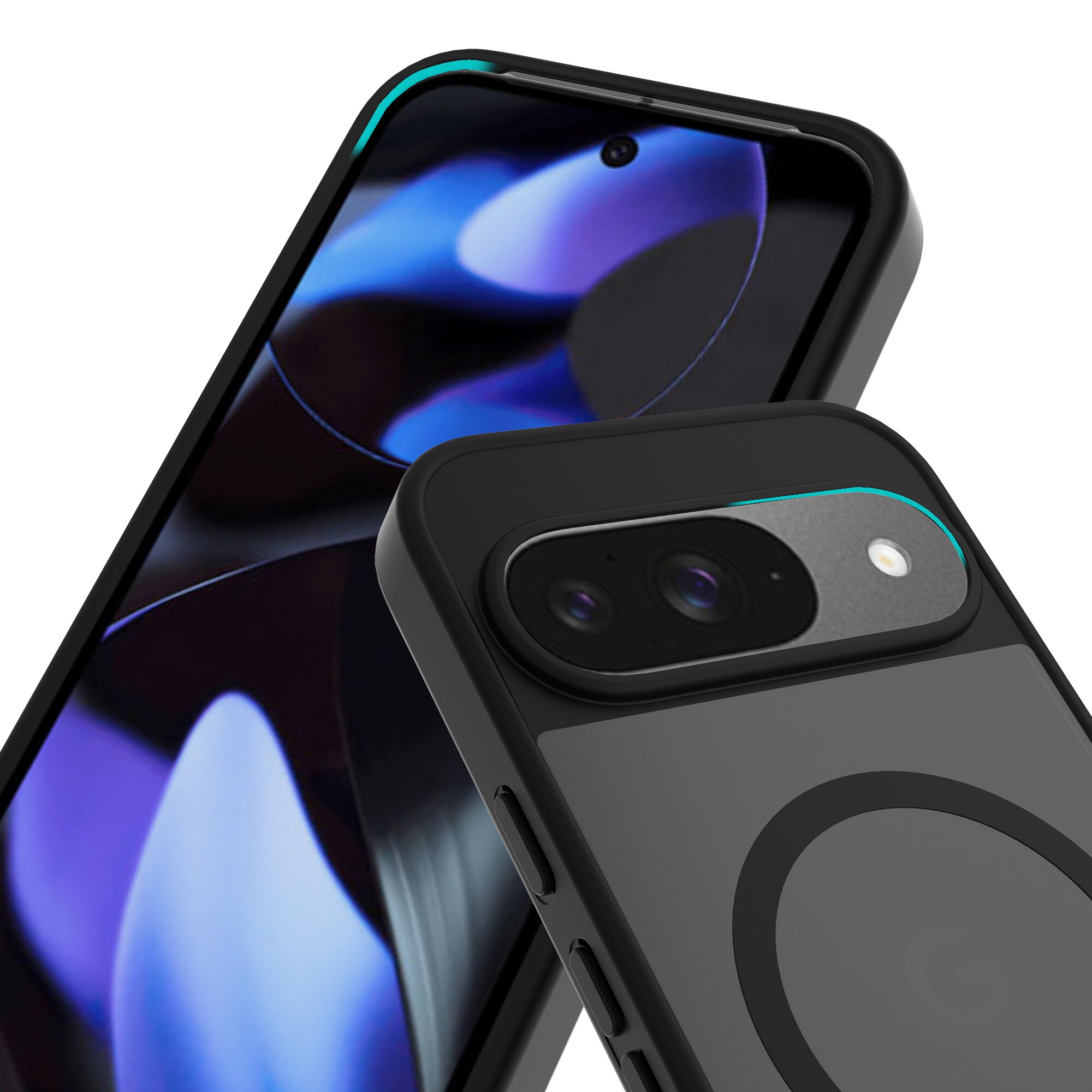 Google Pixel 9 Pro Hybrid-cover magnetisk, Frosted Black
