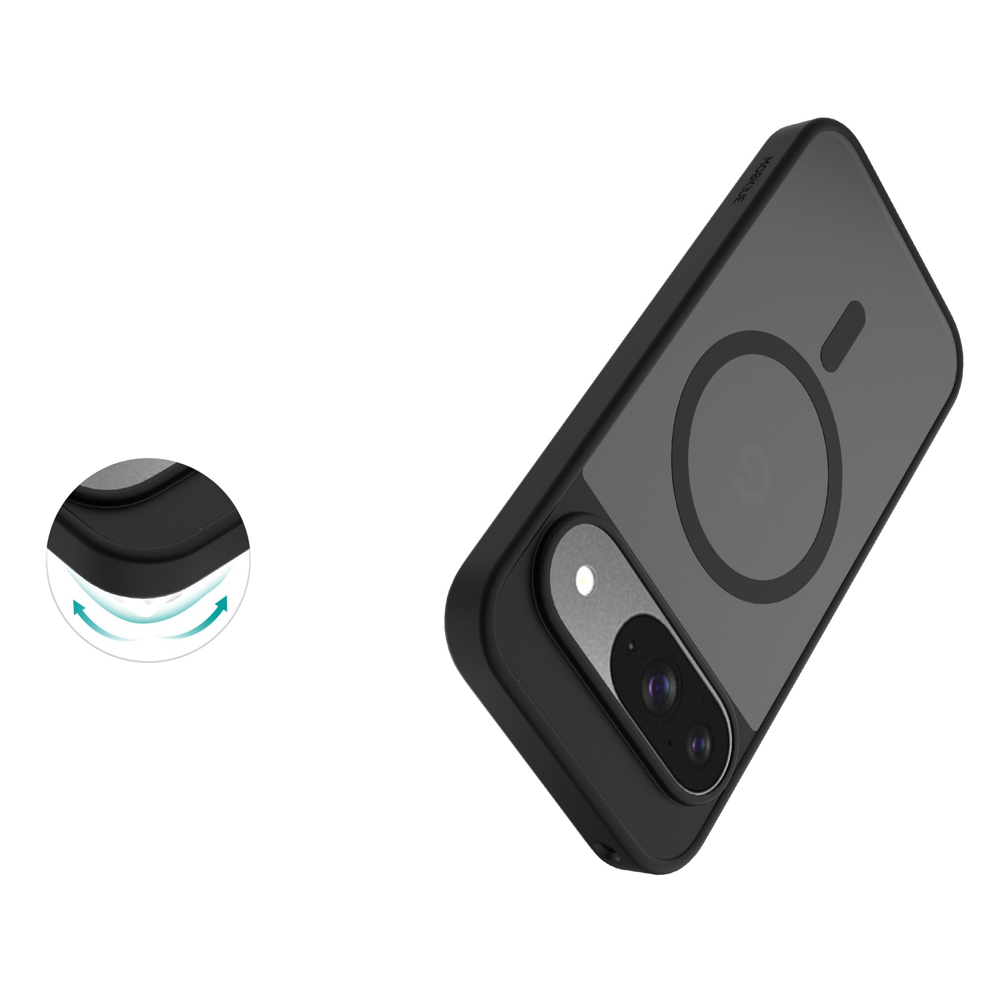 Google Pixel 9 Pro Hybrid-cover magnetisk, Frosted Black