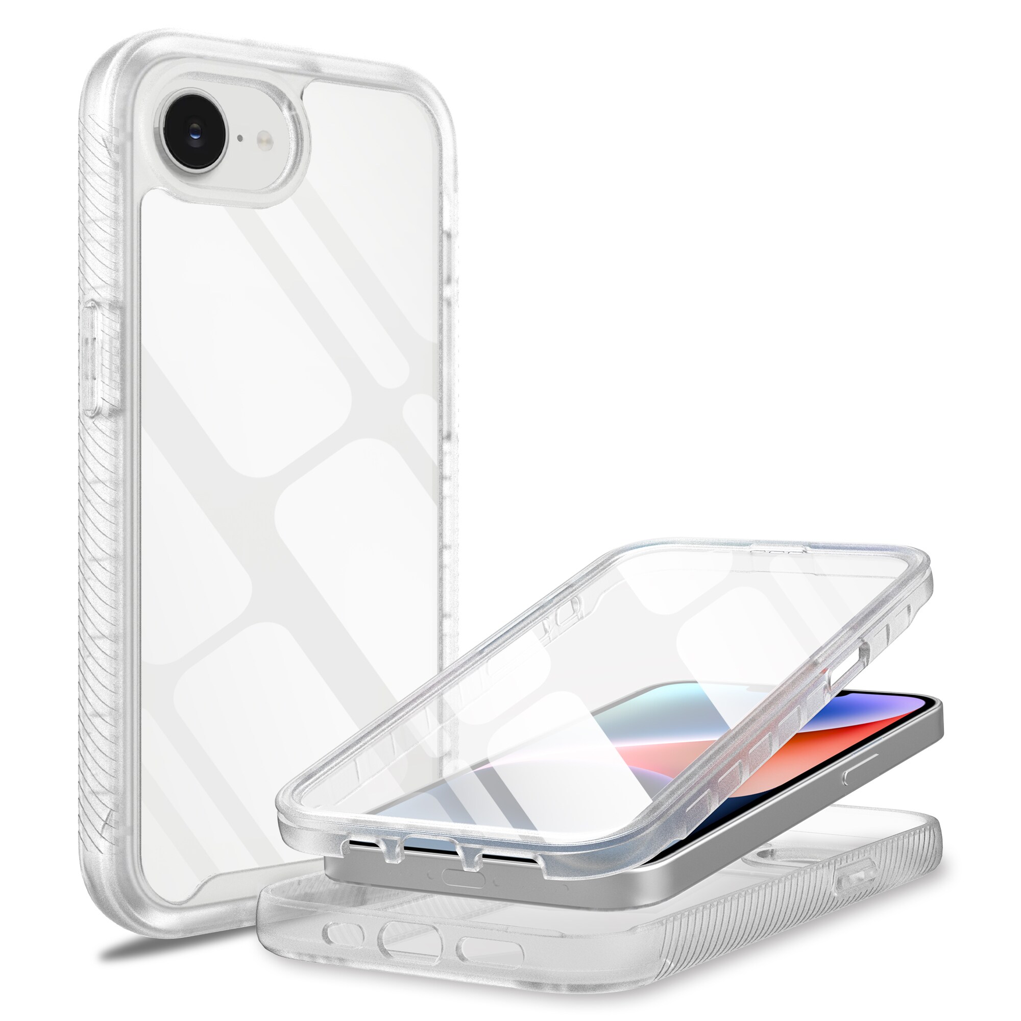 iPhone 16e Mobilcover Full Protection, Gennemsigtig