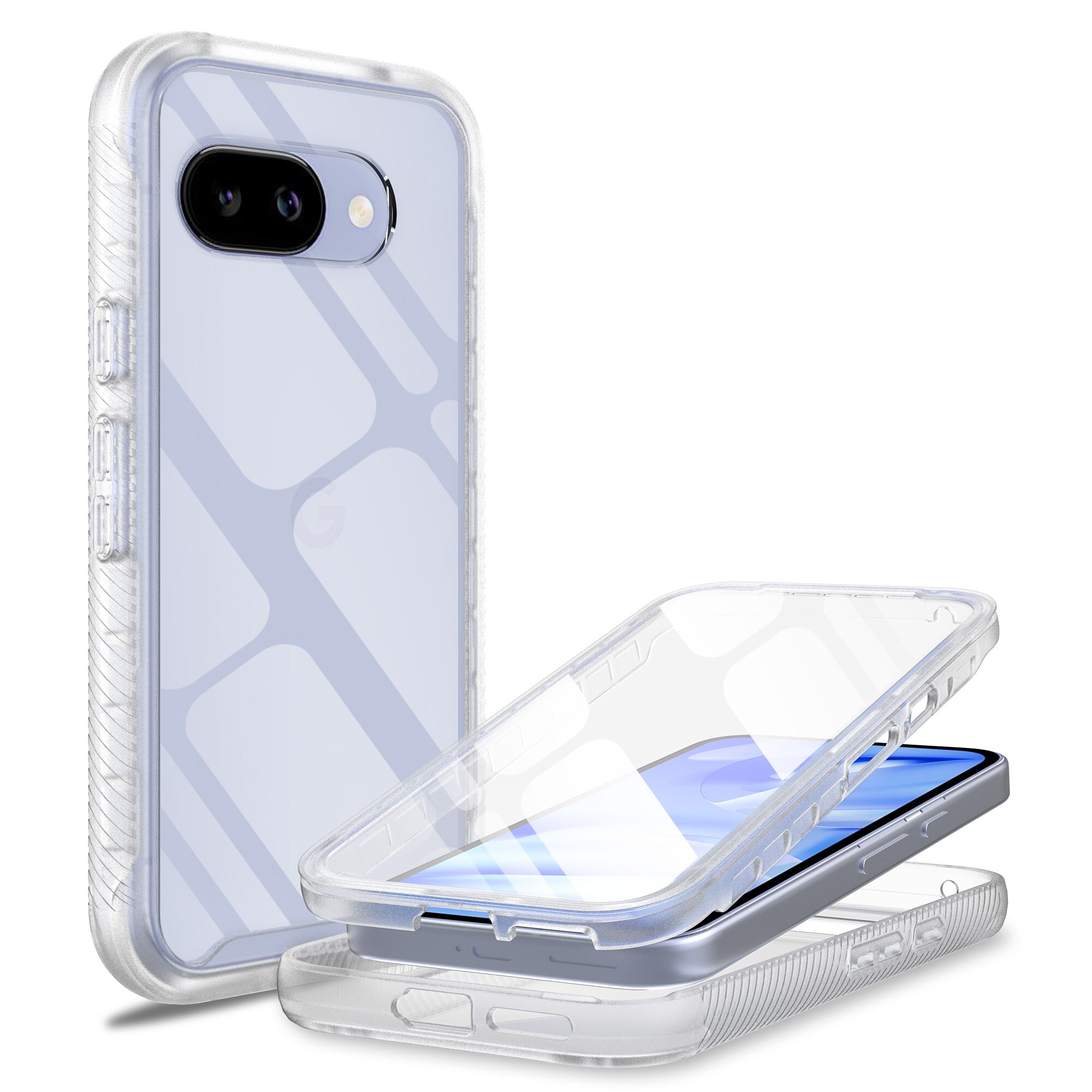Google Pixel 9a Mobilcover Full Protection, Gennemsigtig