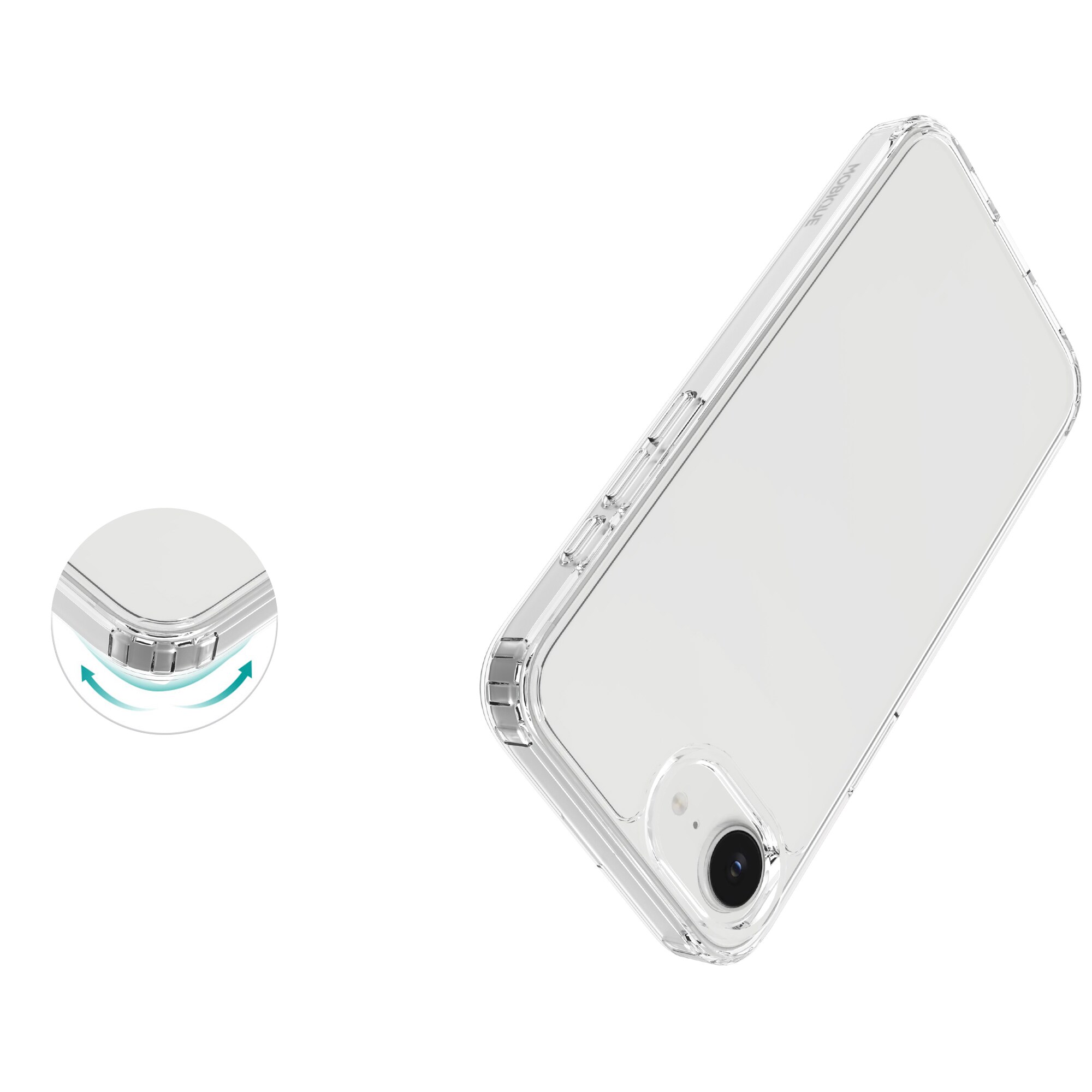 iPhone 16e Crystal Hybrid-cover, Gennemsigtig