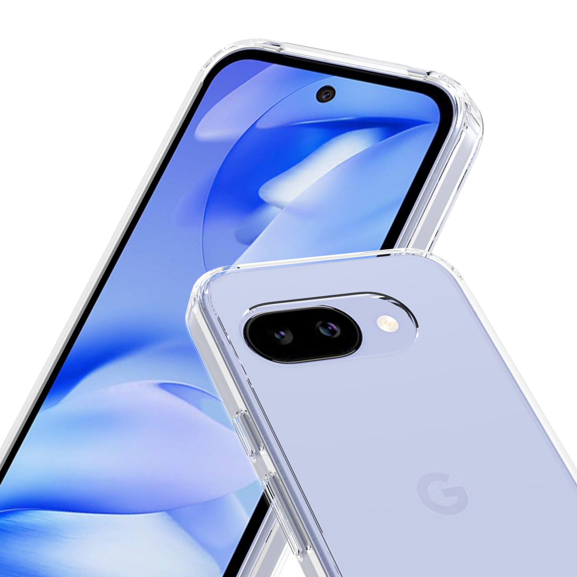 Google Pixel 9a Crystal Hybrid-cover, Gennemsigtig